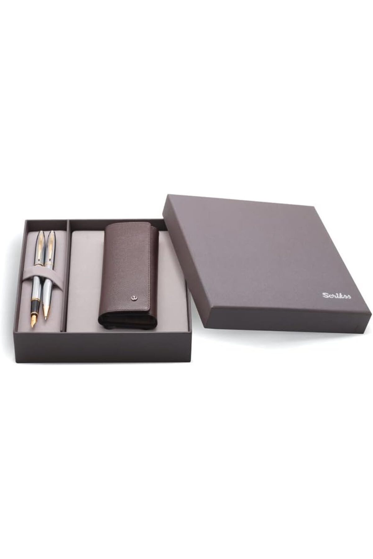 STOREMAX nffashopm Dr 206 Kalem Kılıfı Ve 38 Krom Altın Kalem Seti Kahve storestarx 1051353