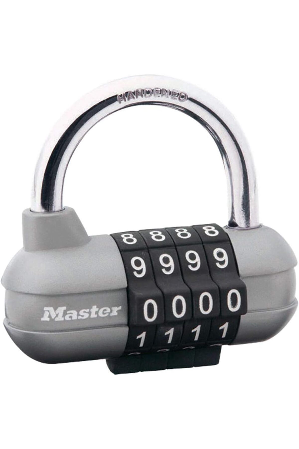 salesalbutik Lock 1520EURD Şifre Kombinasyonlu Asma Kilit, Gri, 5,9 x 6,4 x 2,6 cm