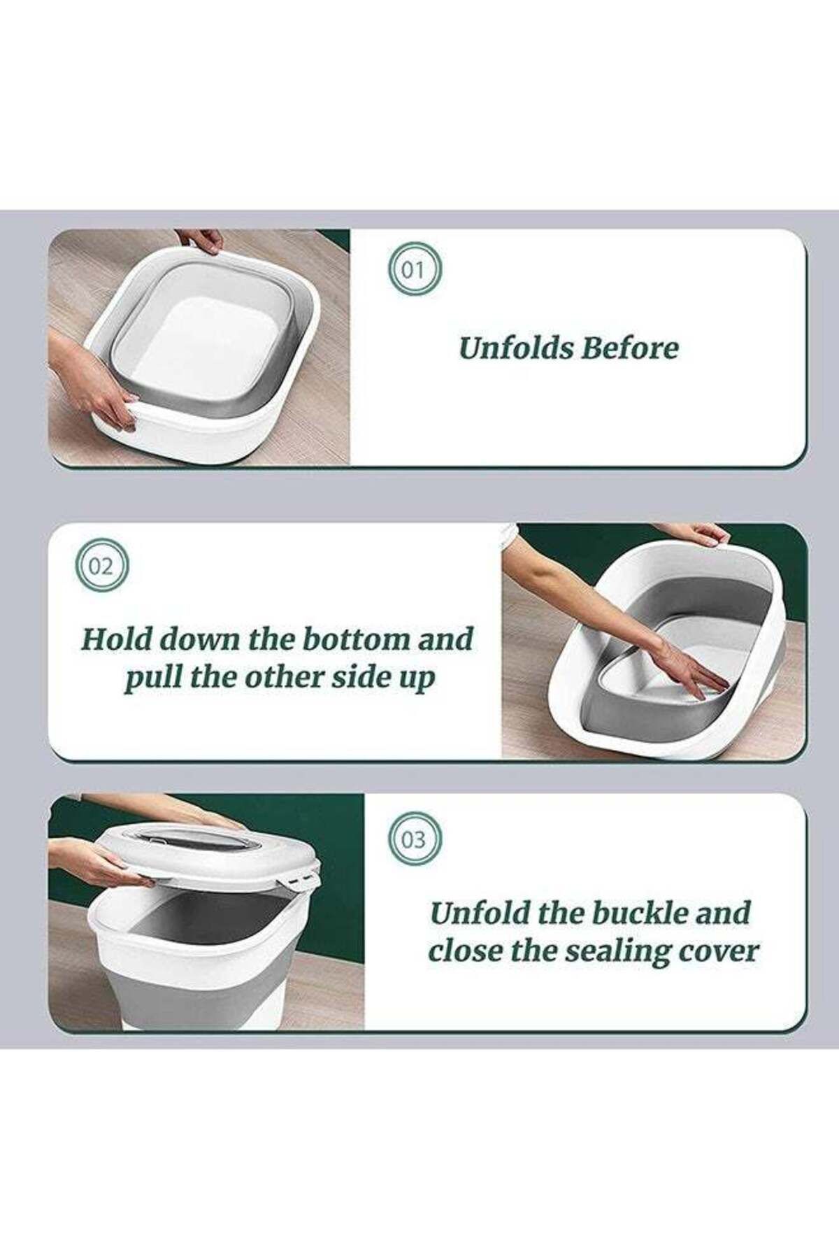 COOYA-Cereal Rice Food Storage Containers, Collapsible, Containers with Rolling Wheel Airtight Locking Lid 6