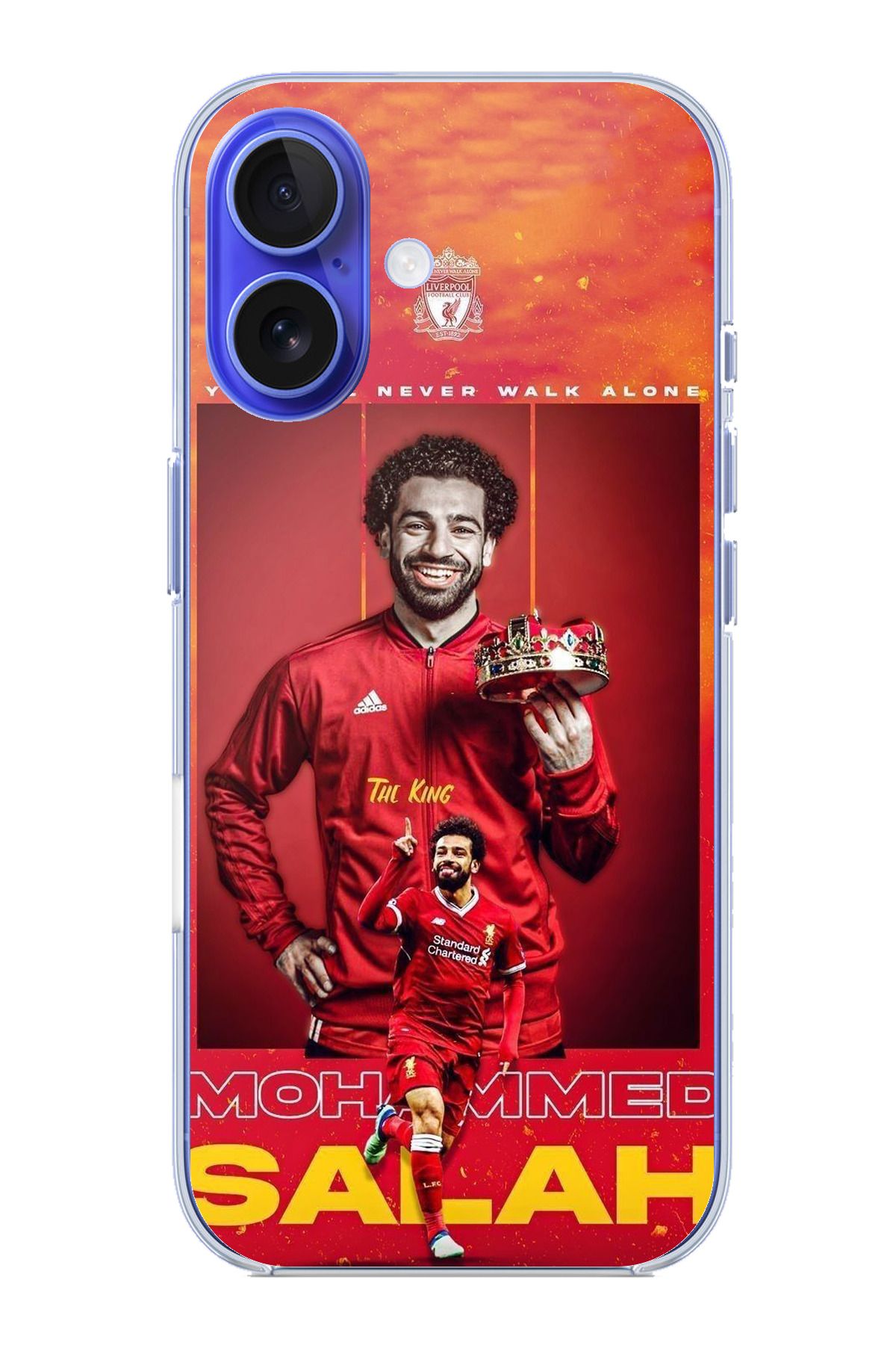 TechTree iPhone 16 Uyumlu Salah King Kral Tasarımlı Şeffaf Silikon Kılıf