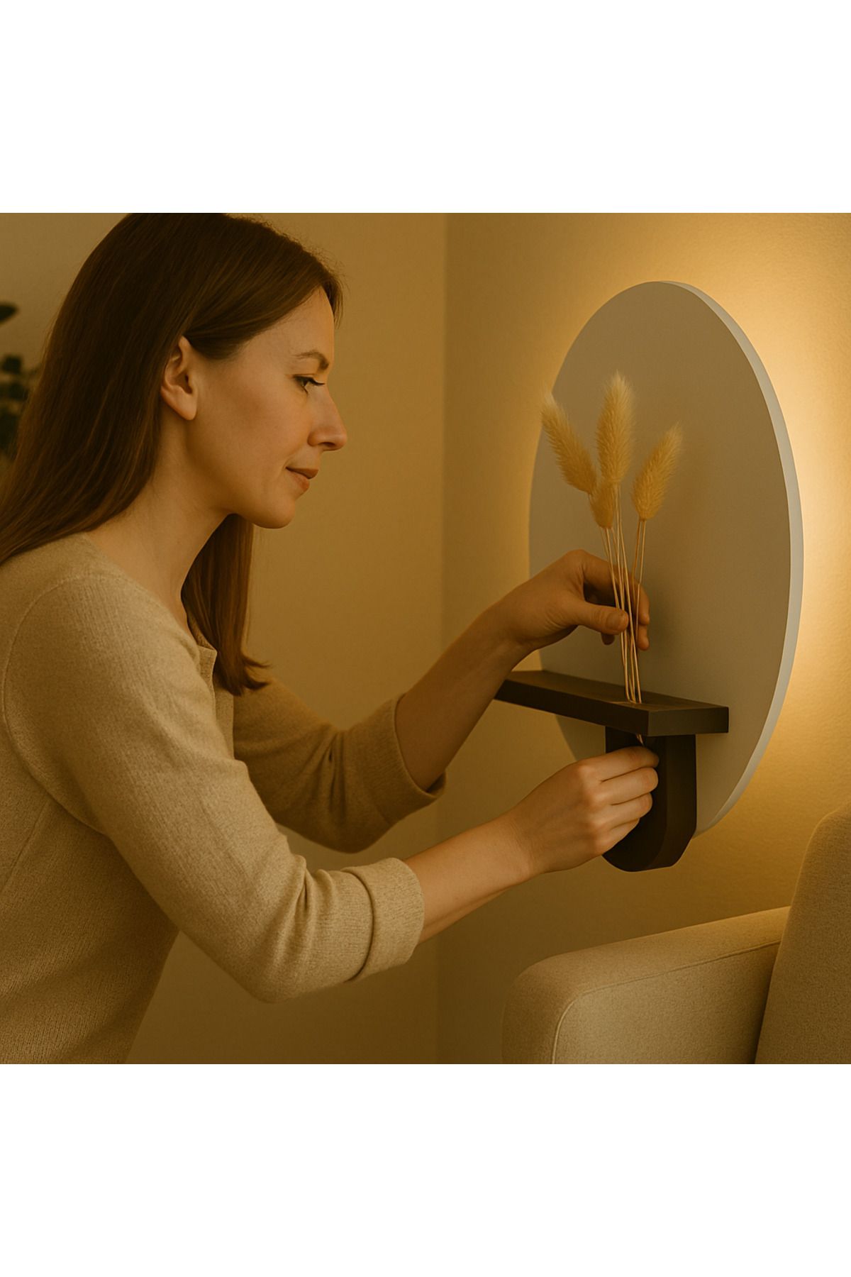 AhmDesignn Silüet Işıklı Rafı