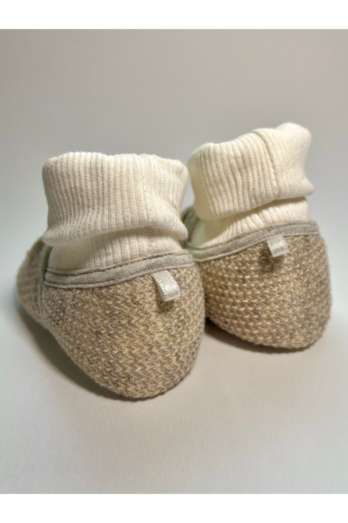 NonaPattini-Corded Ankle Cute Baby Booties Models with Knitted Fabric 3