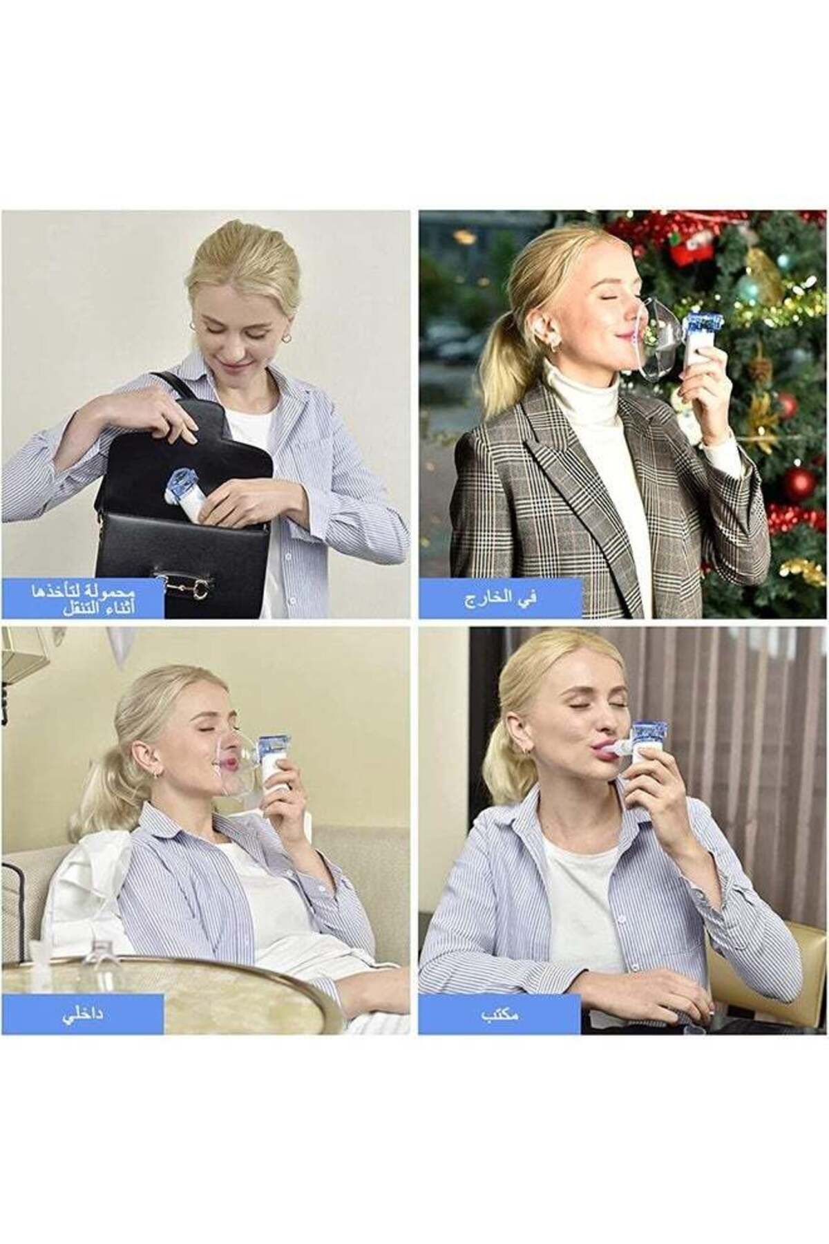 fulina-Portable handheld nebulizer,vibration mesh technology,2 modes,mesh atomization,with batteries,white 6
