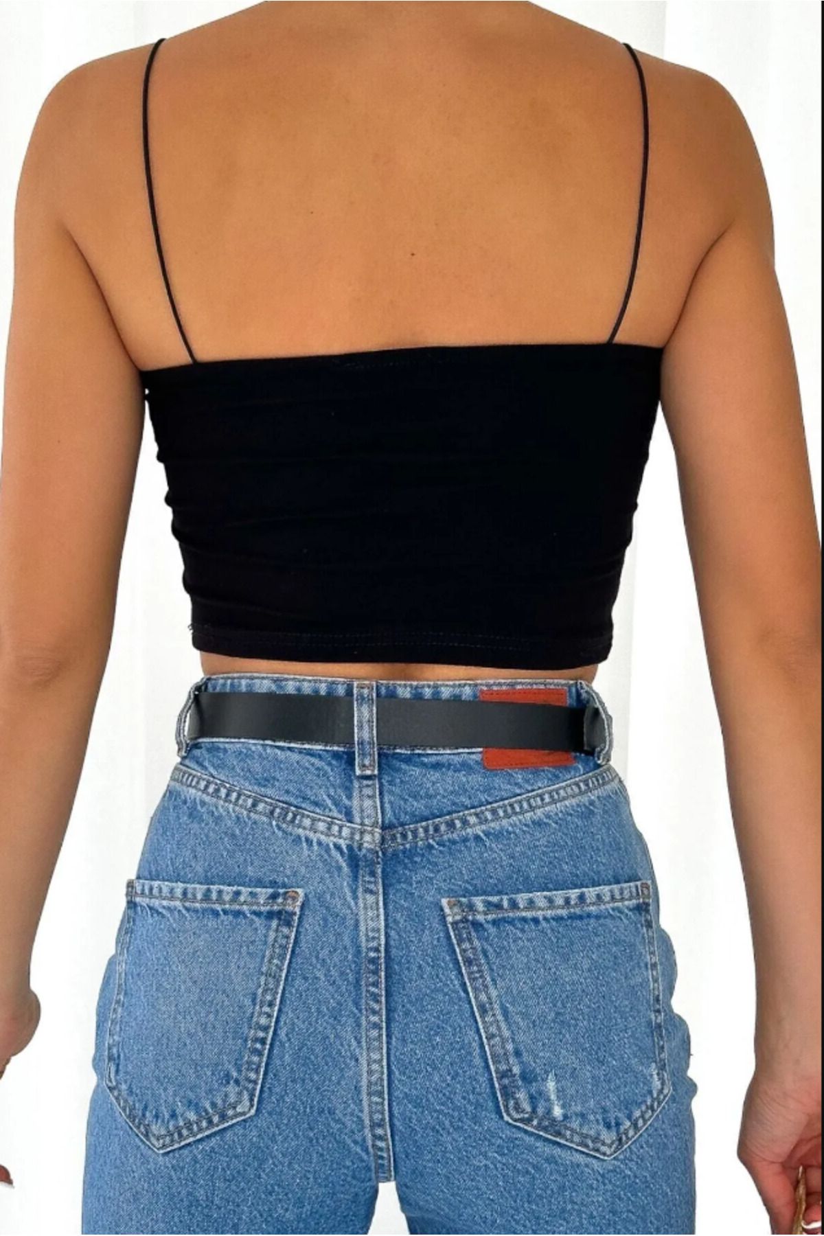 İpeqCollection-Black and White Crop Bustier Blouse - Set of Two with Rope Strap and Lining 3
