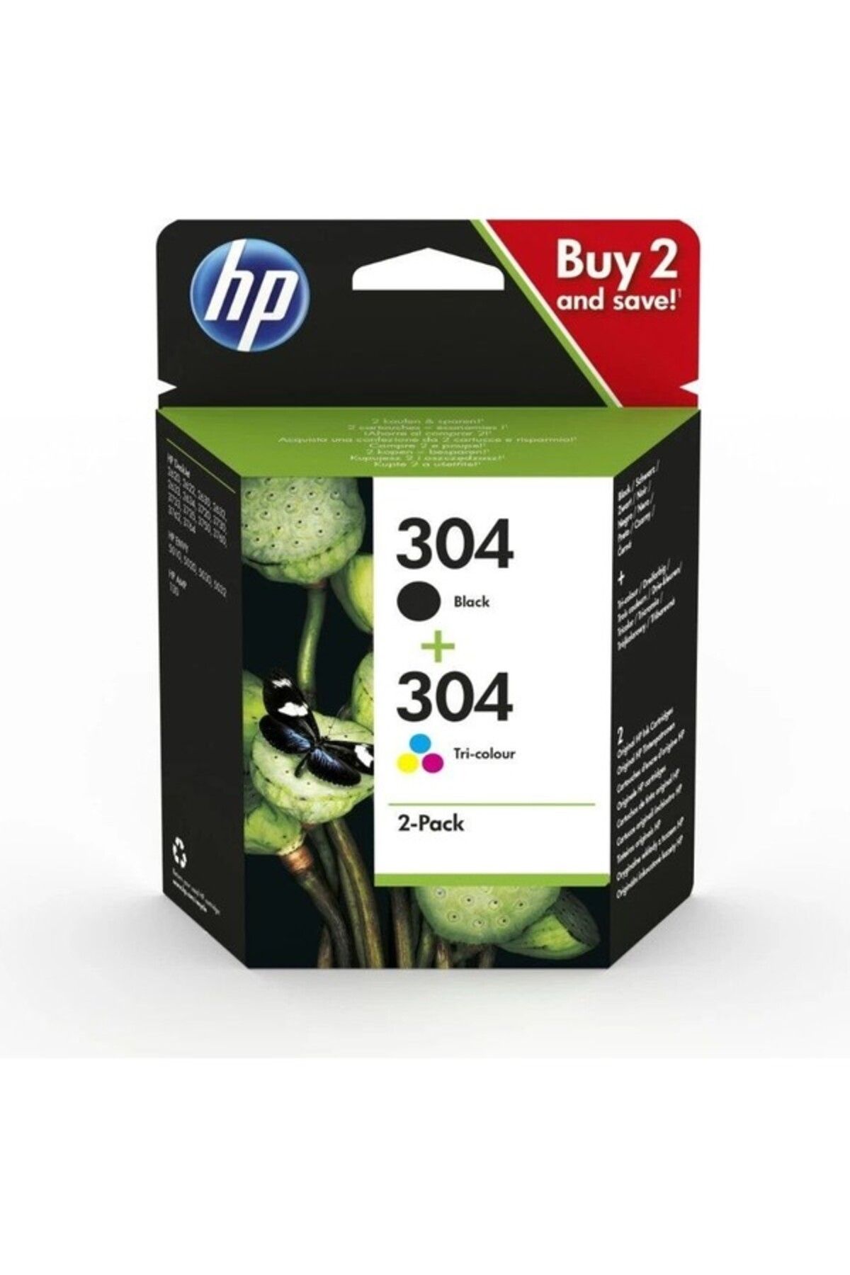 HP Orijinal Hp 304 Mürekkep Kartuşu Siyah/üç Renkli 2'li Paket 3JB05AE