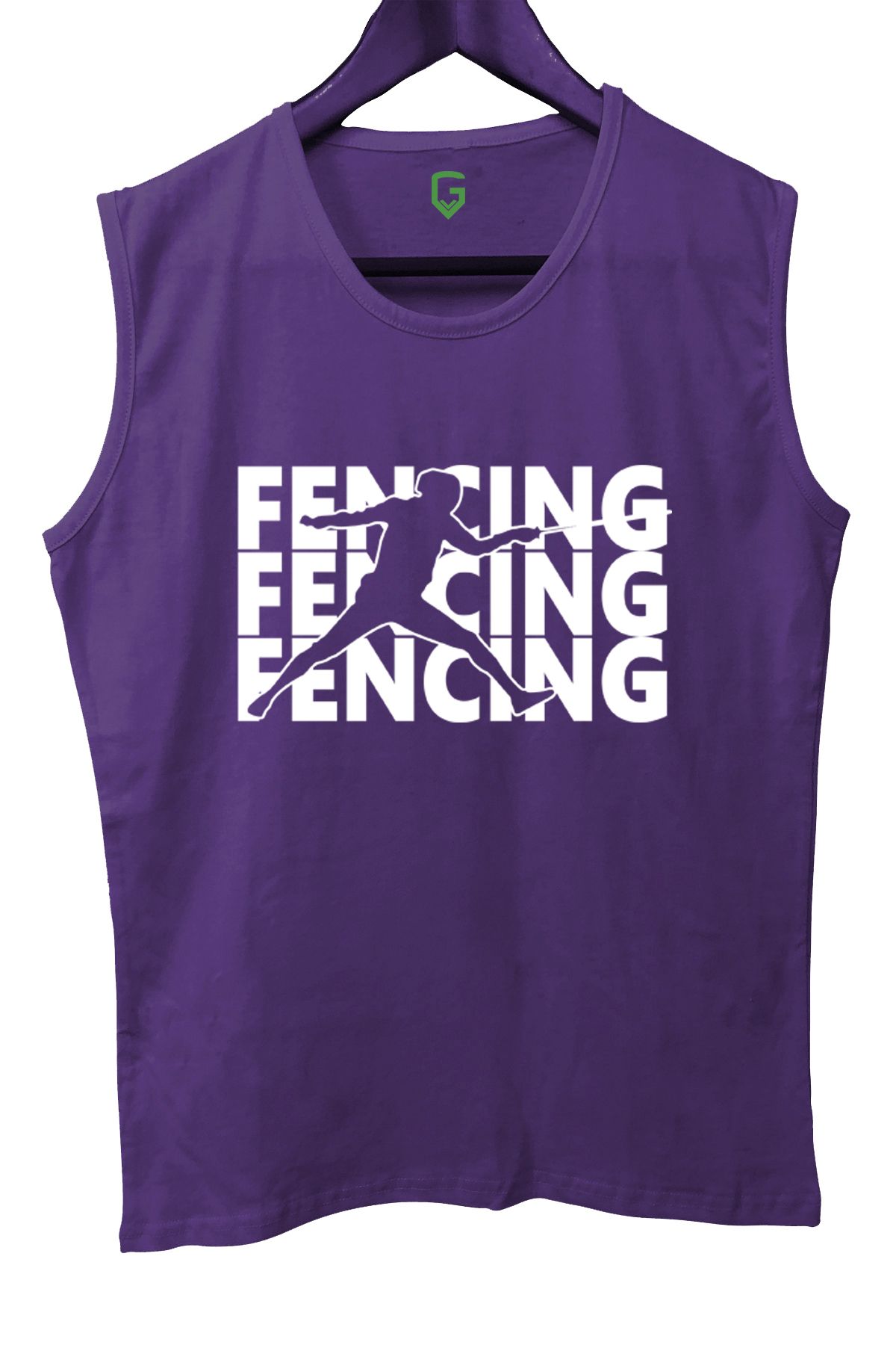 TOP GLORY Fencing Baskılı Kolsuz Sporcu T-shirt Tank Top Sporcu Fitness Atlet