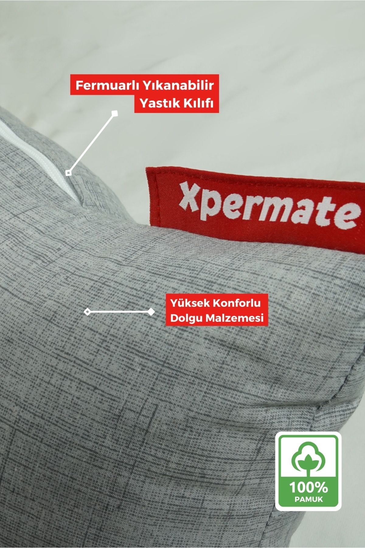 XPERMATE-150X25 cm Light Gray Hugging Pillow, Pillow for Sleeping and between Legs 3