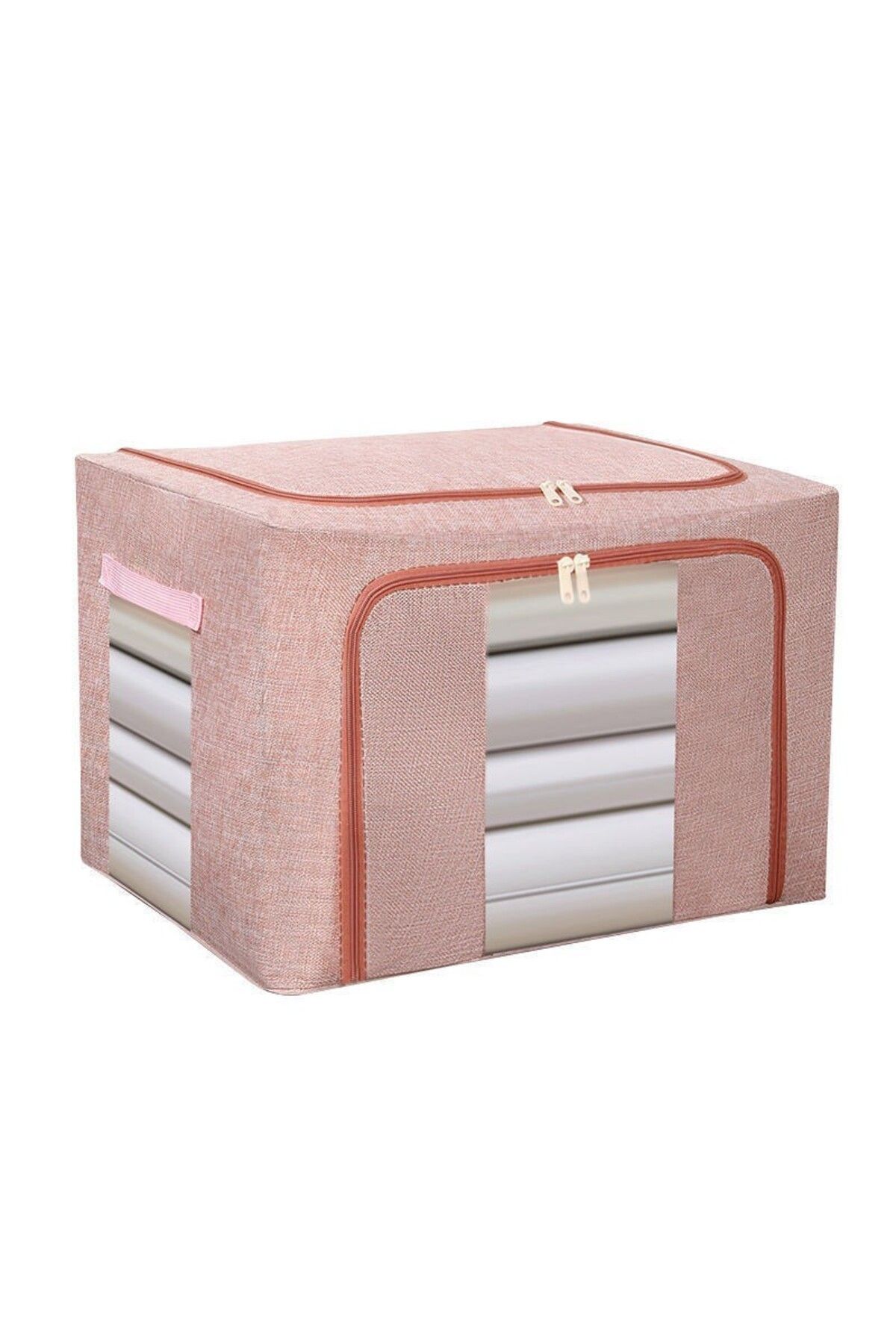 Flippy Cutie De Depozitare 66 L, 50x40x33 Cm, Cadru Metalic, Suport Baza Stabil Din Plastic, Roz Pudrat - One Size