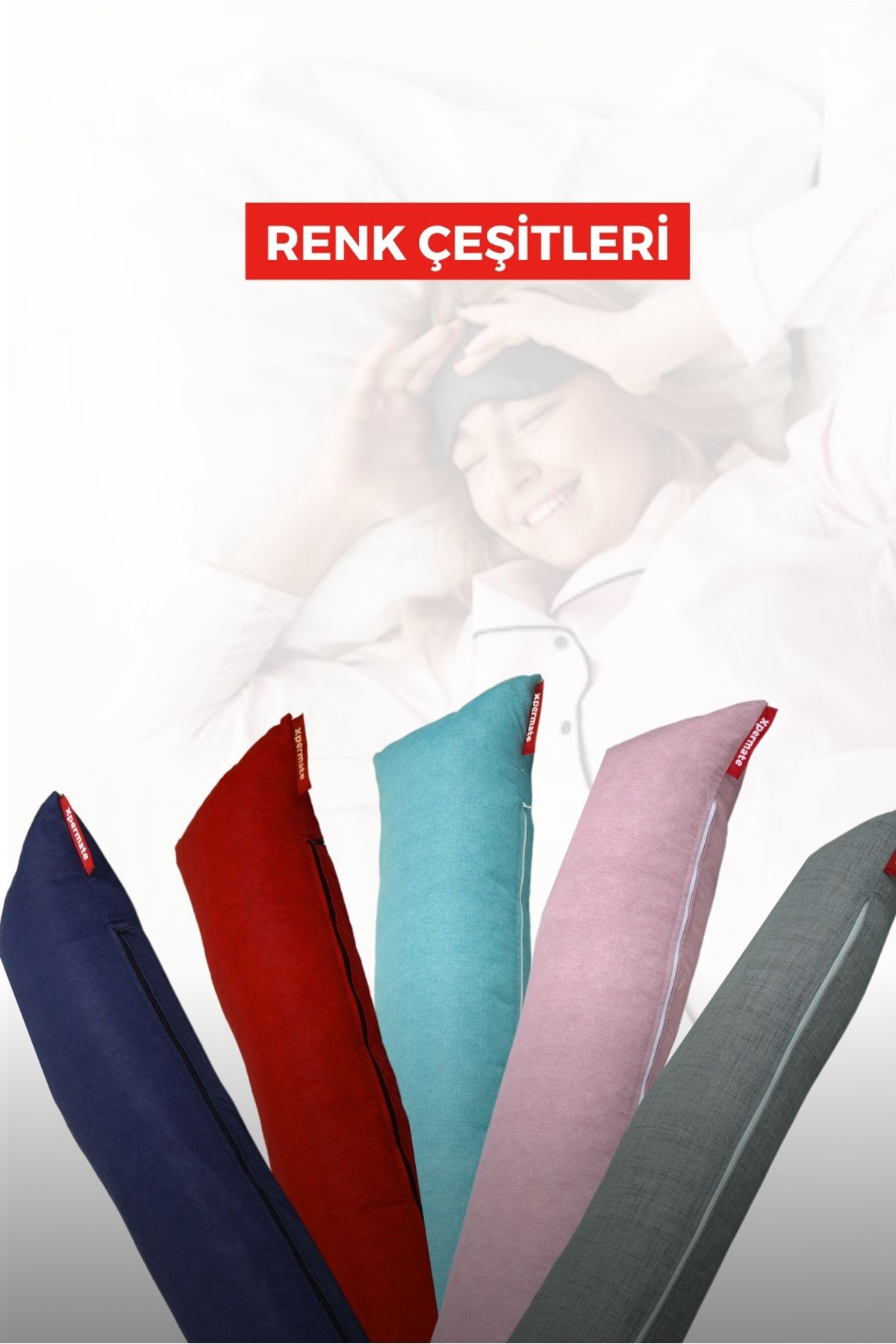 XPERMATE-150X25 cm Light Gray Hugging Pillow, Pillow for Sleeping and between Legs 4