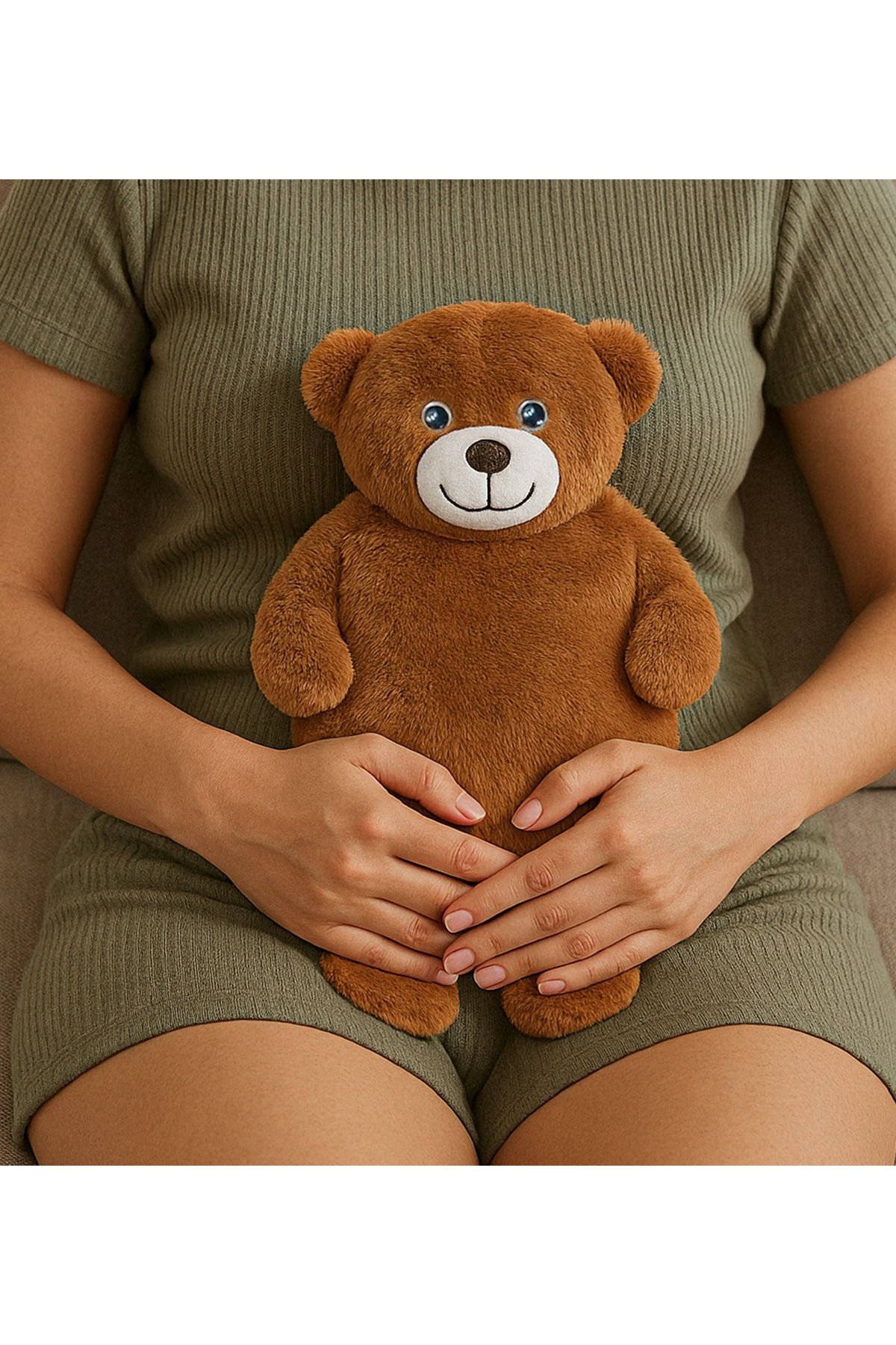 Özgüner Oyuncak Peluş Oyuncak Görünümlü Su Torbası Kılıfı – Ayıcık Model, Isıyı Koruyan Kumaş