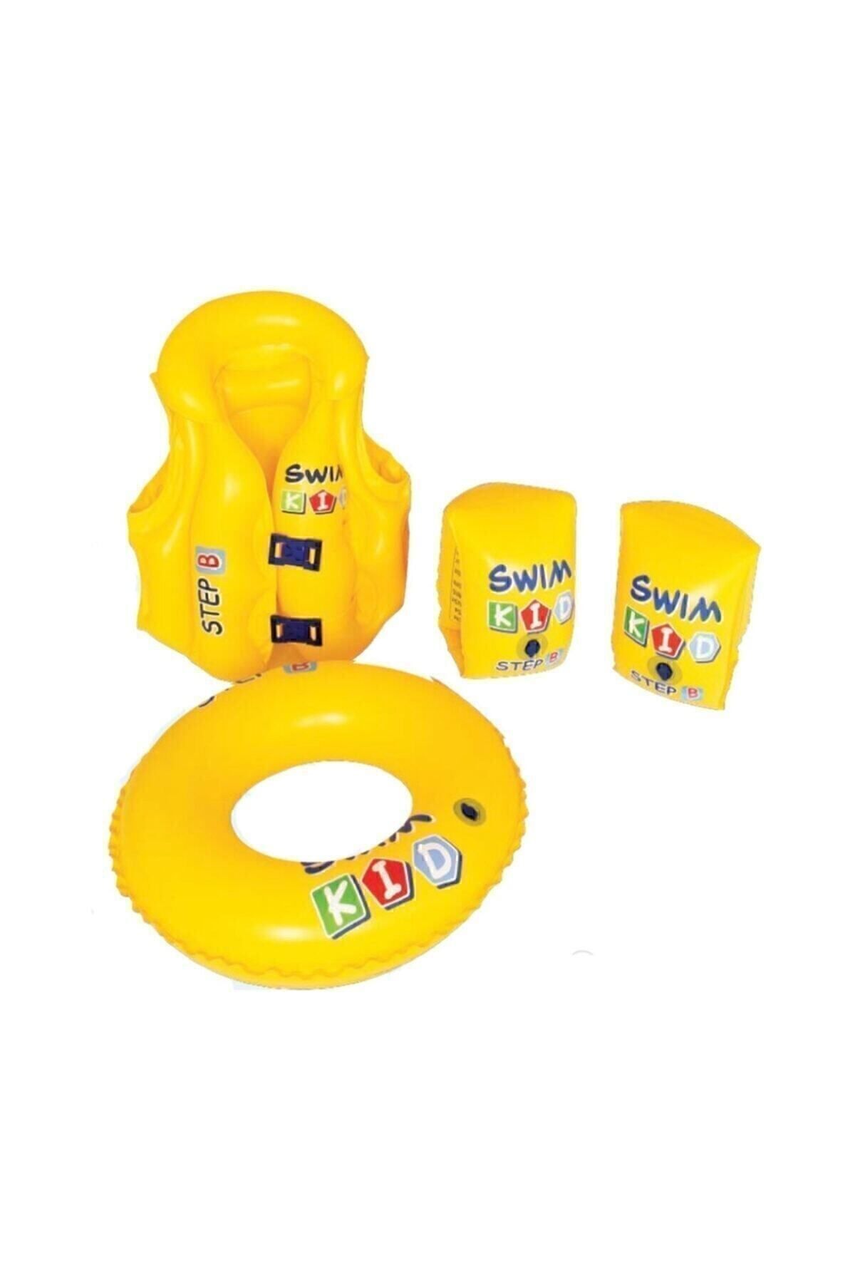 Mhm Collections Hanedan Home Pool And Sea Children's Swimming Learning Set Sea Sleeves, Pool Bagel An...