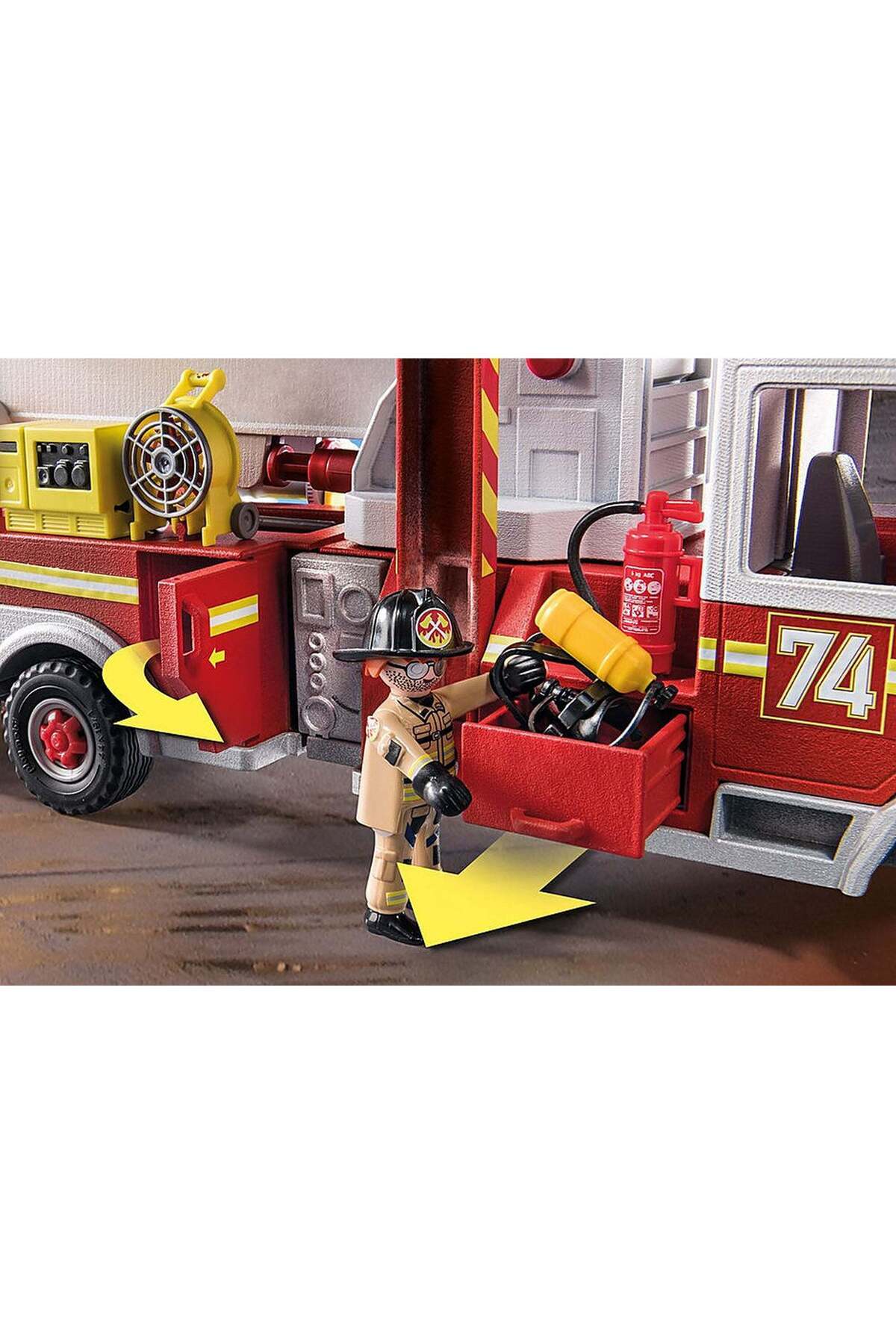 Playmobil-City Action - Fire truck with ladder and cannon 3