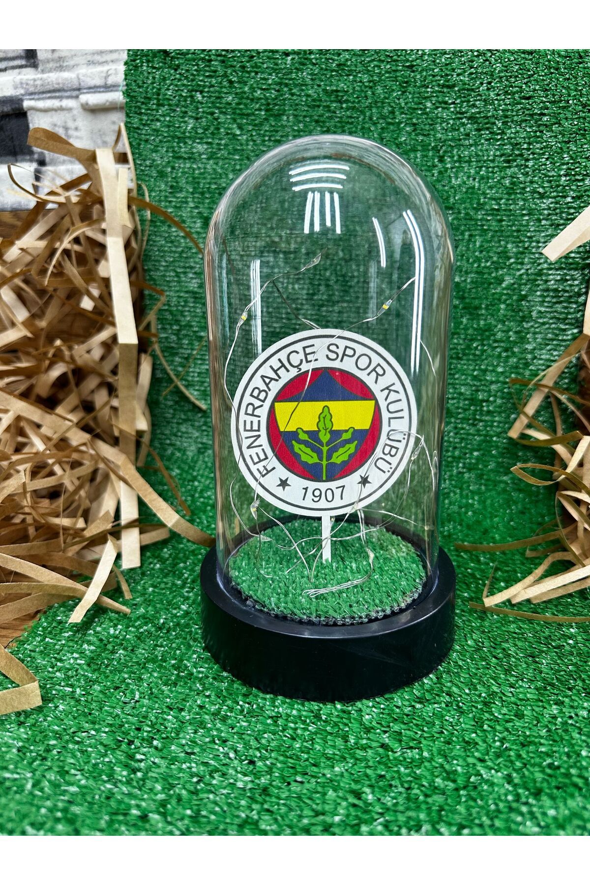 vollemmedya Sarı Lacivert Taraftar Led Işıklı Arkadaş Sevgiliye Özel Fanus Gece Lambası Hediye