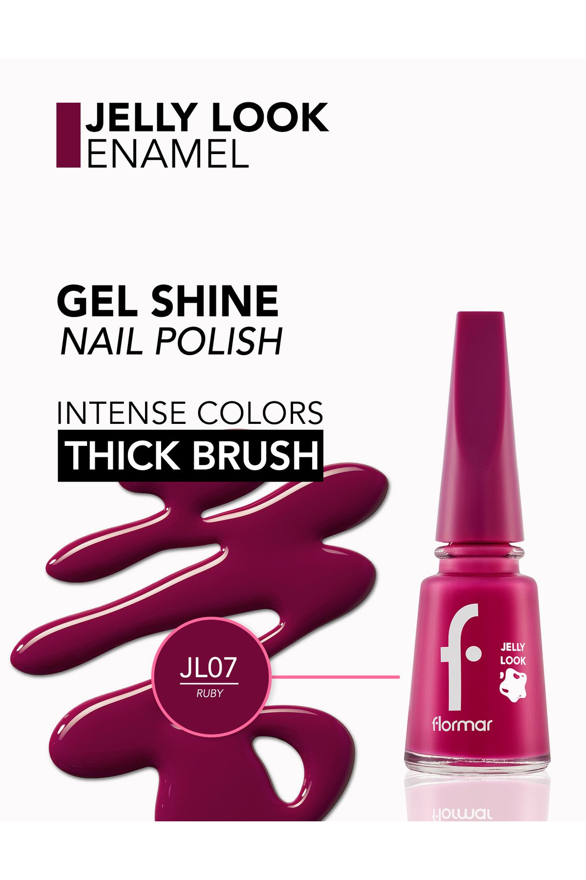 Flormar-Flormar Jelly Look Nail Enamel JL07 Ruby 4