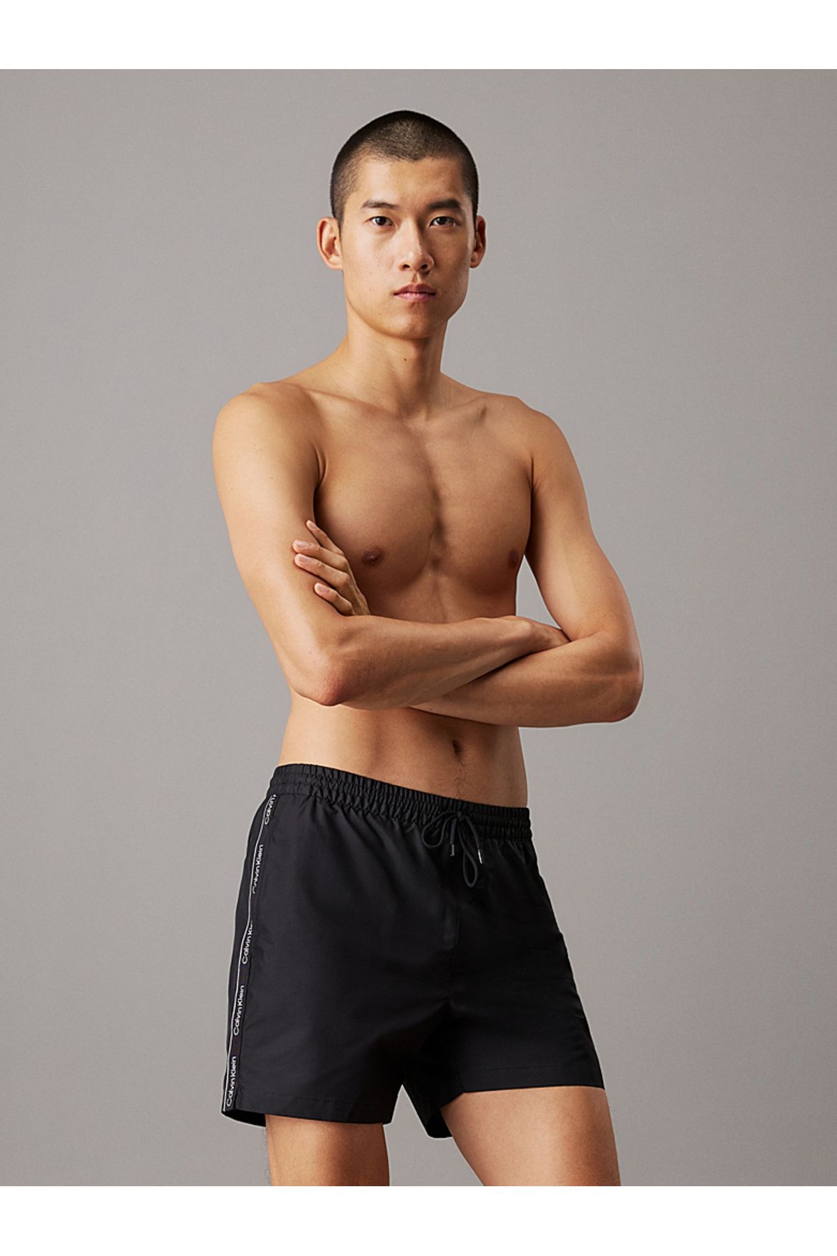 Calvin Klein Medium Drawstring Swim Shorts - Logo Tape - Deniz Şortu