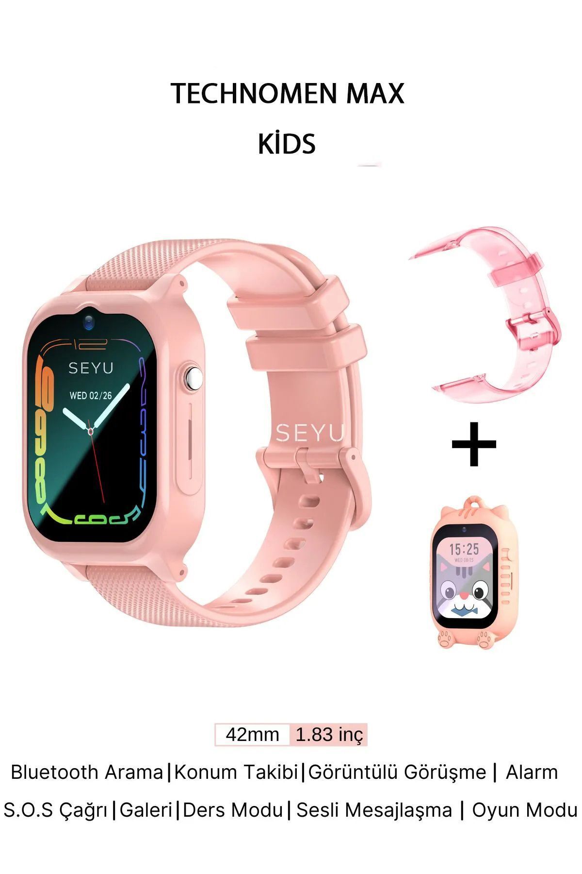 TECHNOMEN HX Kids 4G Max Sim Kartlı Akıllı Çocuk Saati Gps Konum Takibi Arama Konuşma 4G Destekli