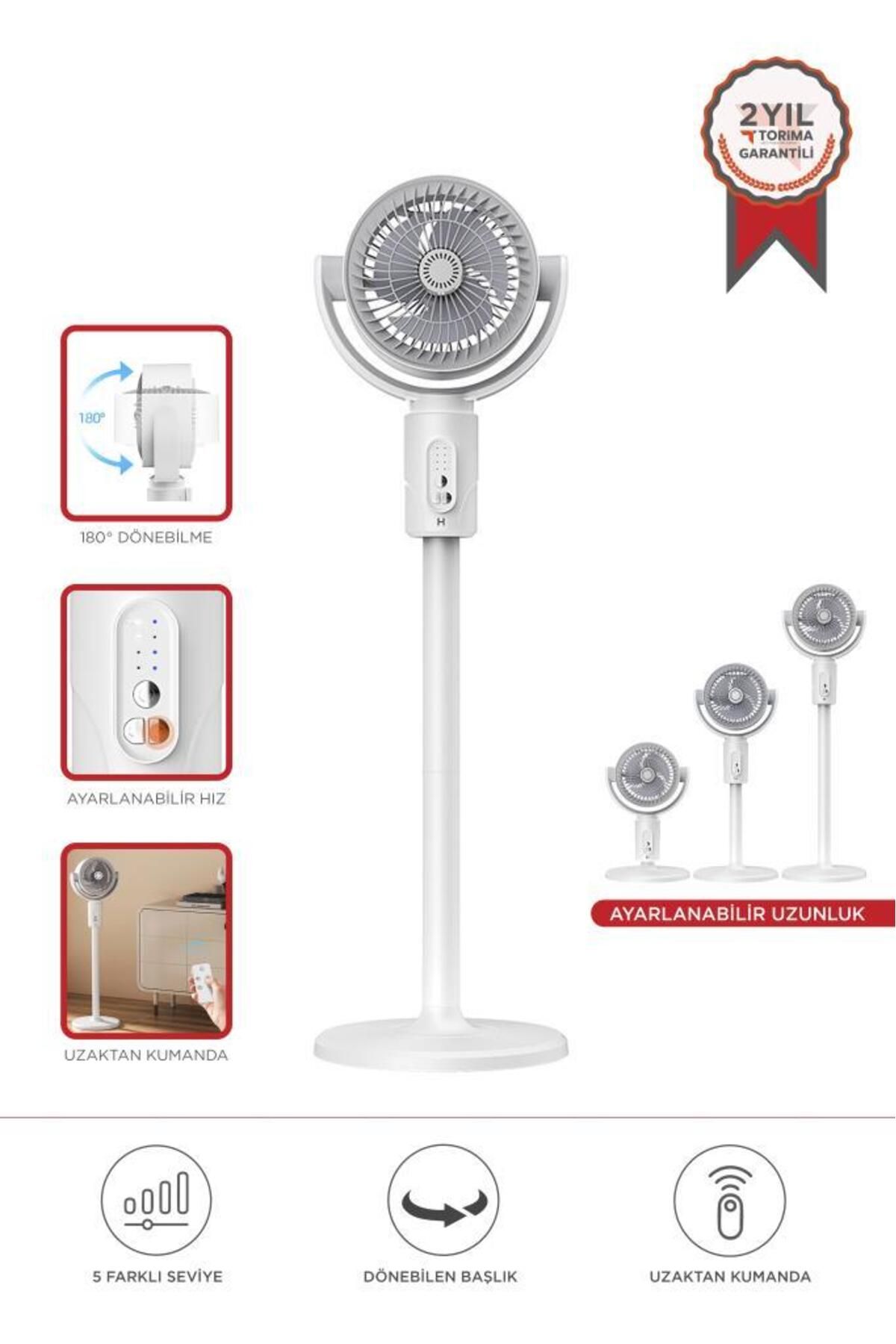 Torima F1 Air Fan Beyaz Kumandalı Yarlanabilir Vantilatör
