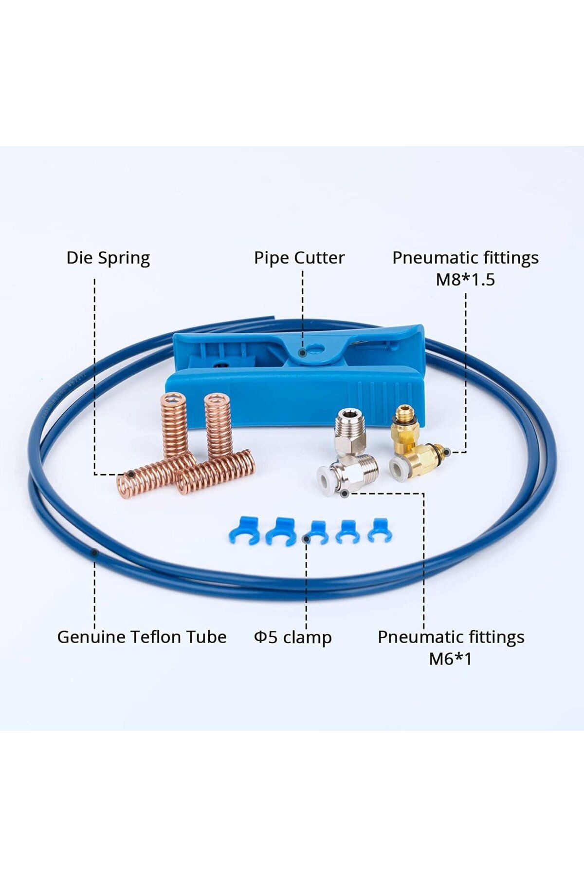 Creality-Set cablu și conectori din teflon pentru imprimantă 3D Creality, metal/plastic, albastru/auriu/argintiu 5