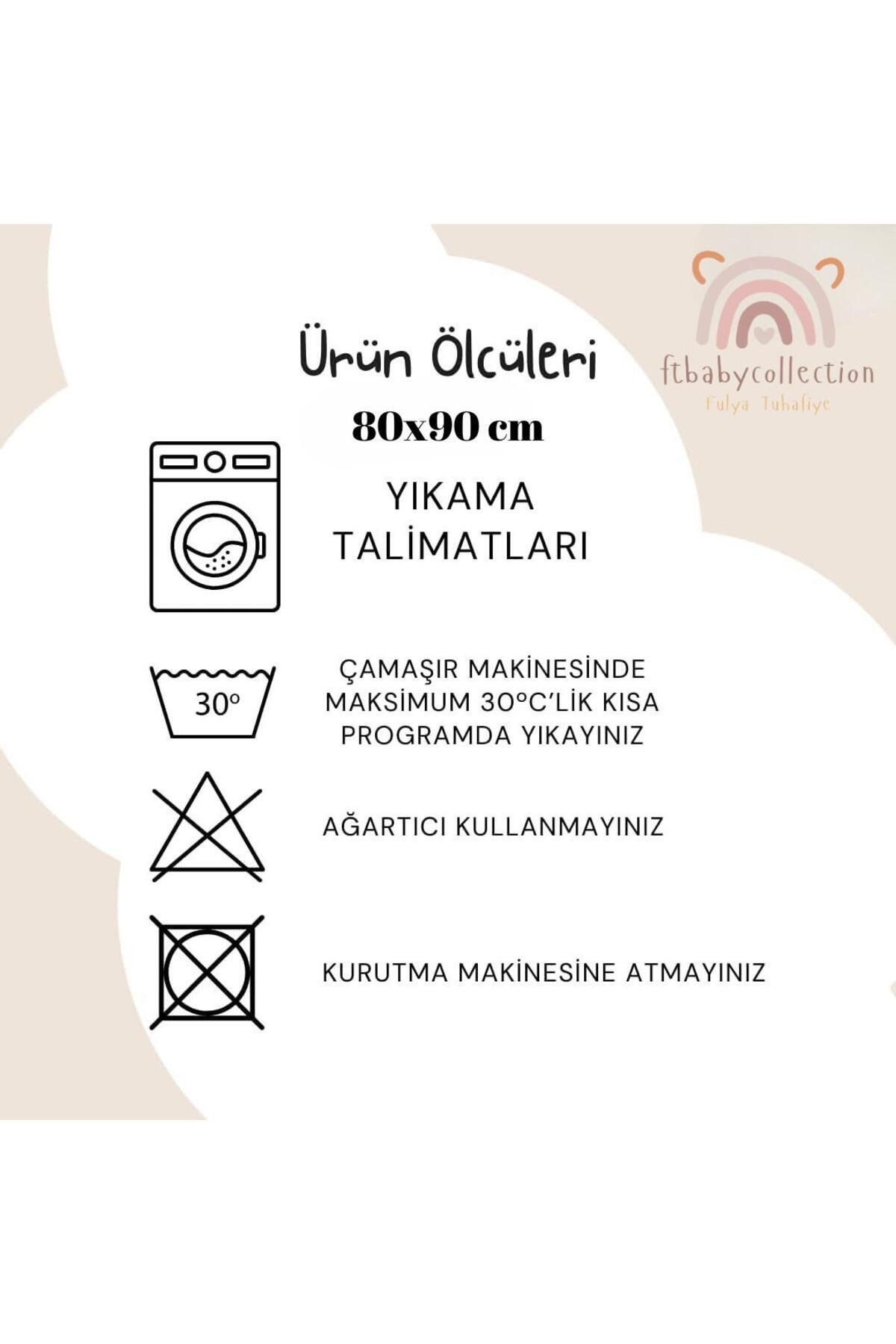 Fulya Tuhafiye-100% Cotton 3-Piece Muslin Baby Blanket Set Oeko-Tex Certified Muslin Blanket 80 X 90 cm 5