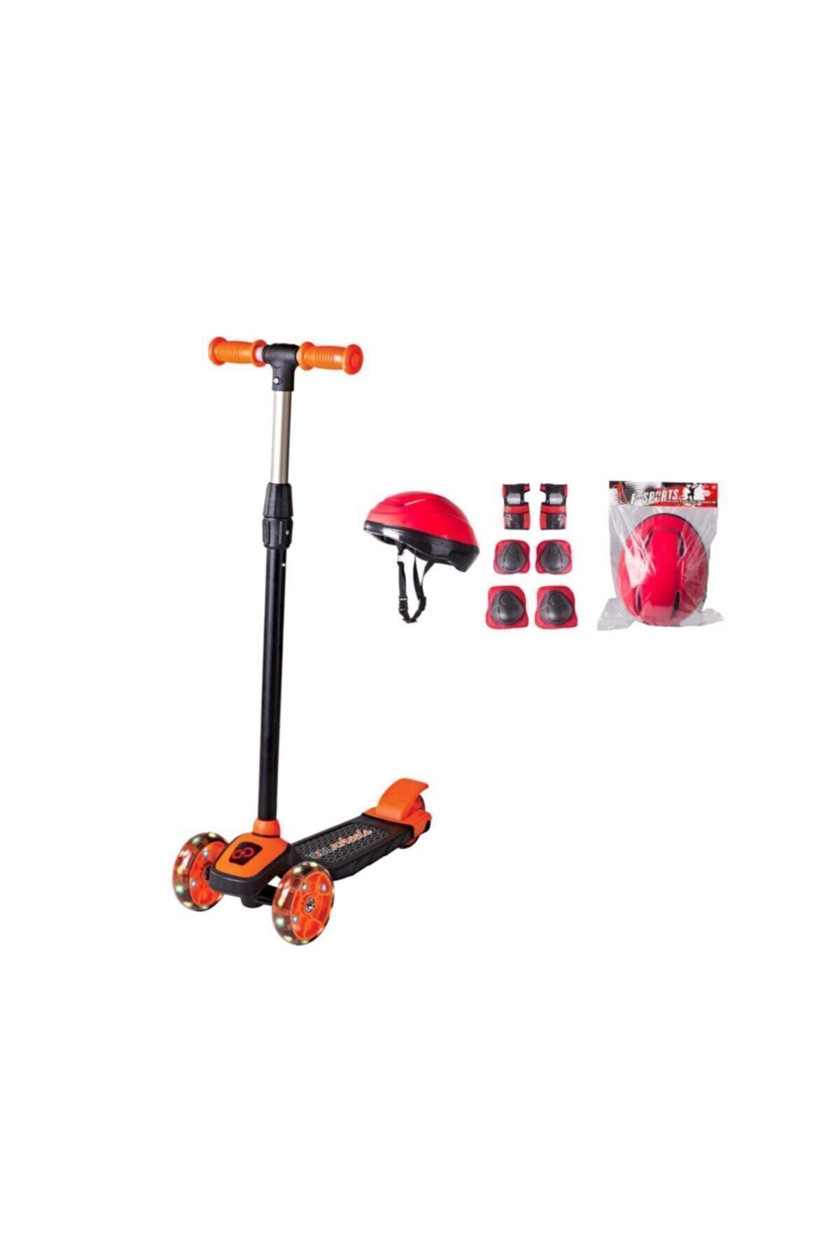 Mhm Collections Led Işıklı 3 Tekerlekli Twist Çocuk Scooter Full Set Turuncu