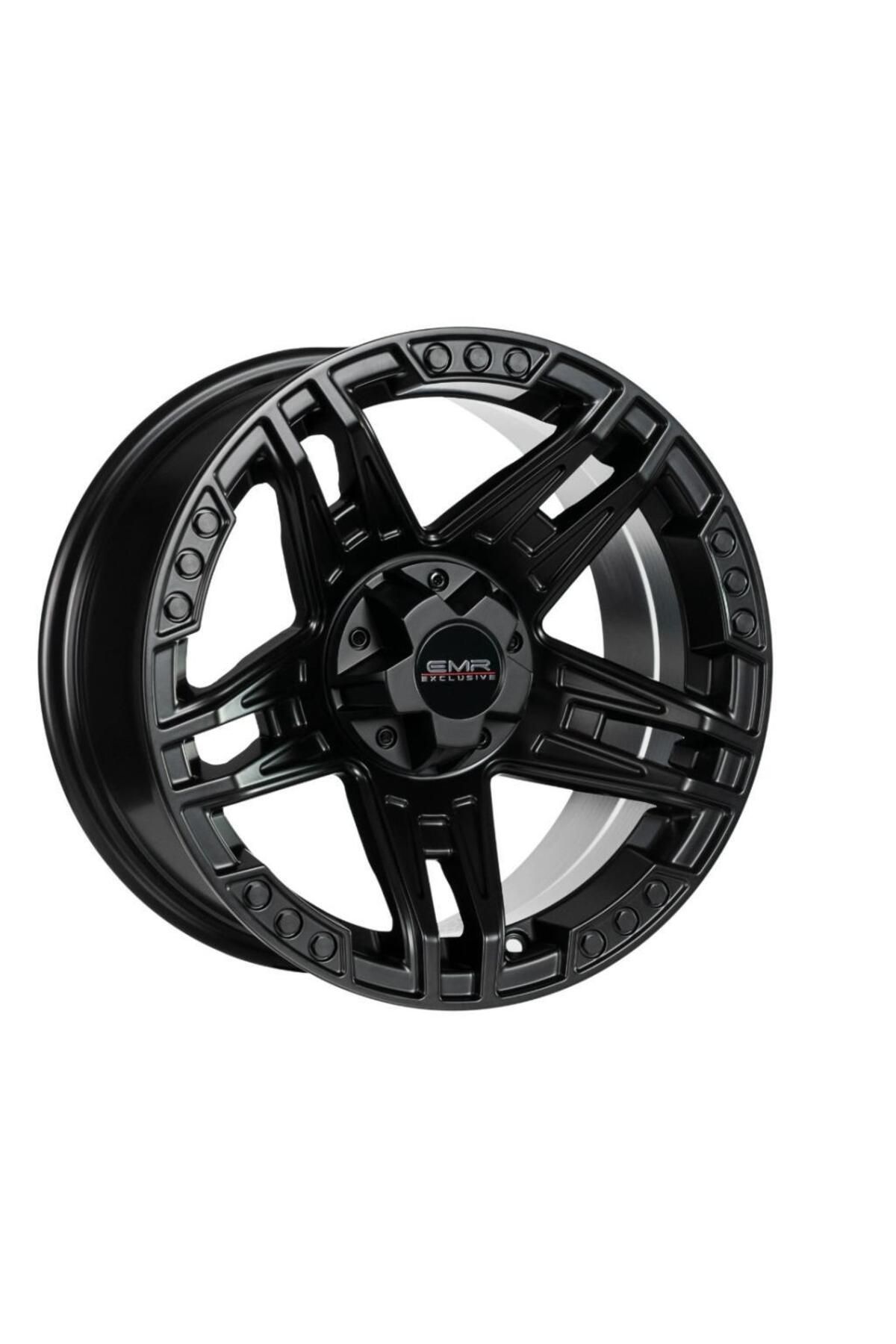Emr -L2388-01 8.0x16" -5x114.3 ET10 73.1 Matte Black+ MB Rivets Jant (4 Adet)