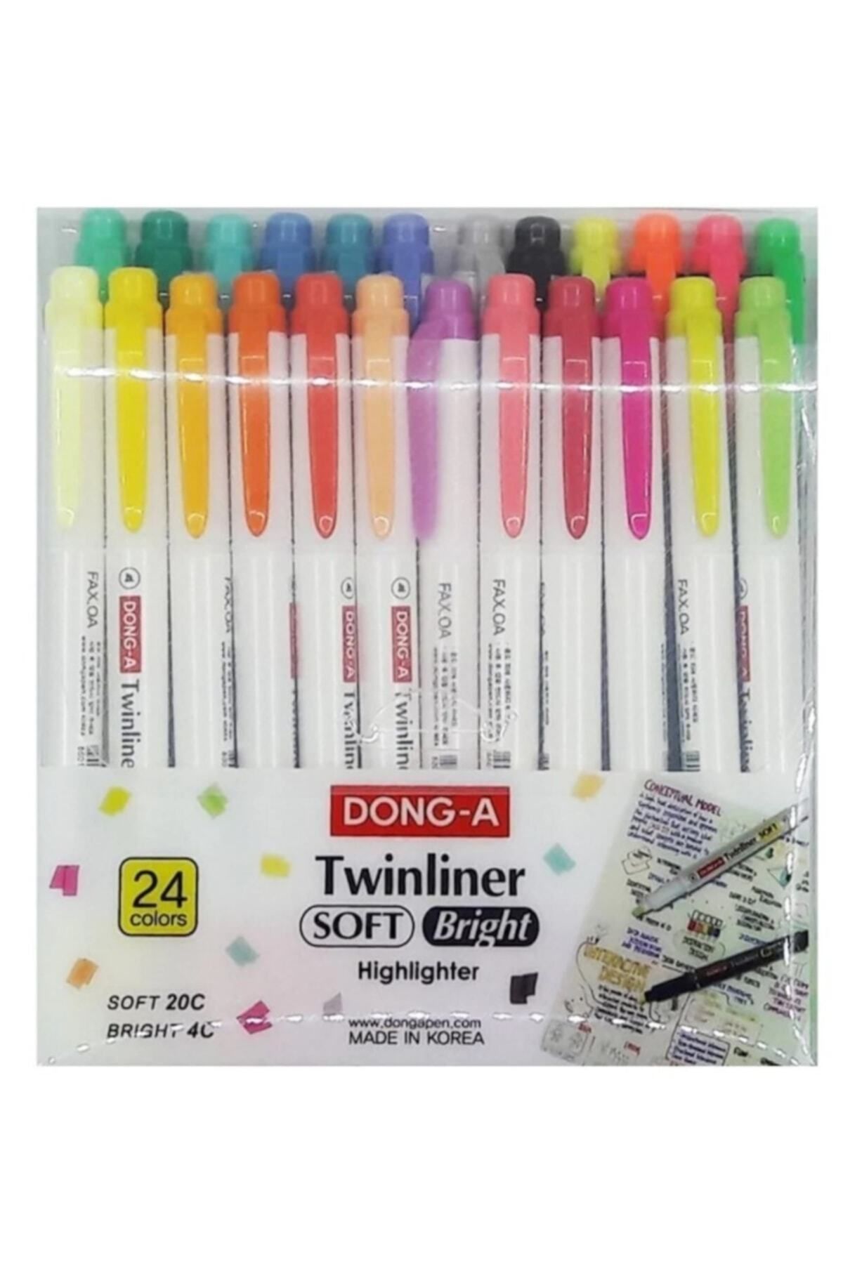 Drawline Donga Twinliner Soft Bright 24 Renk Çift Taraflı Fosforlu Kalem