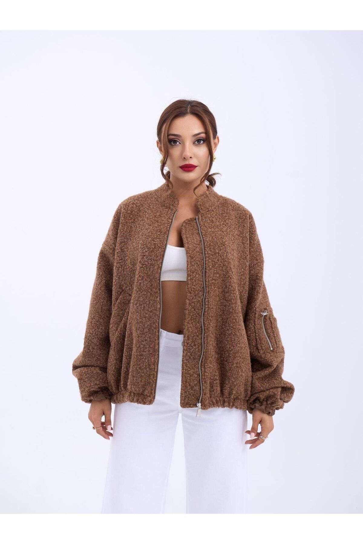 velmorafashion 6746 CEKET-KAHVE