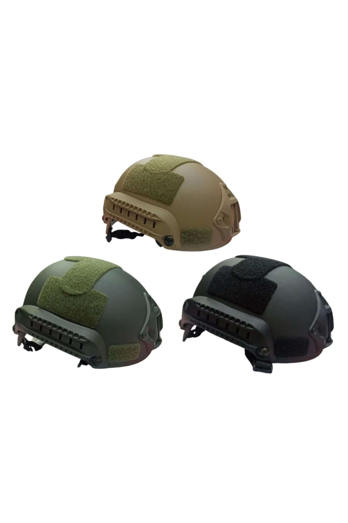 Mhm Collections Koruyucu Kısa Siyah Raylı Air-soft Kask Miğfer