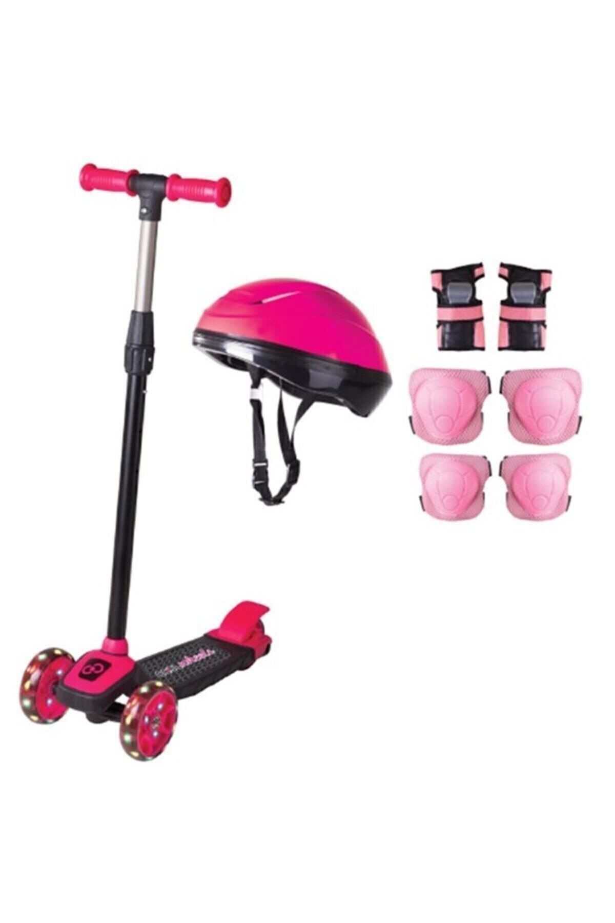 Mhm Collections 3 Yaş Üstü Pembe Twist Işıklı Scooter Kask Seti