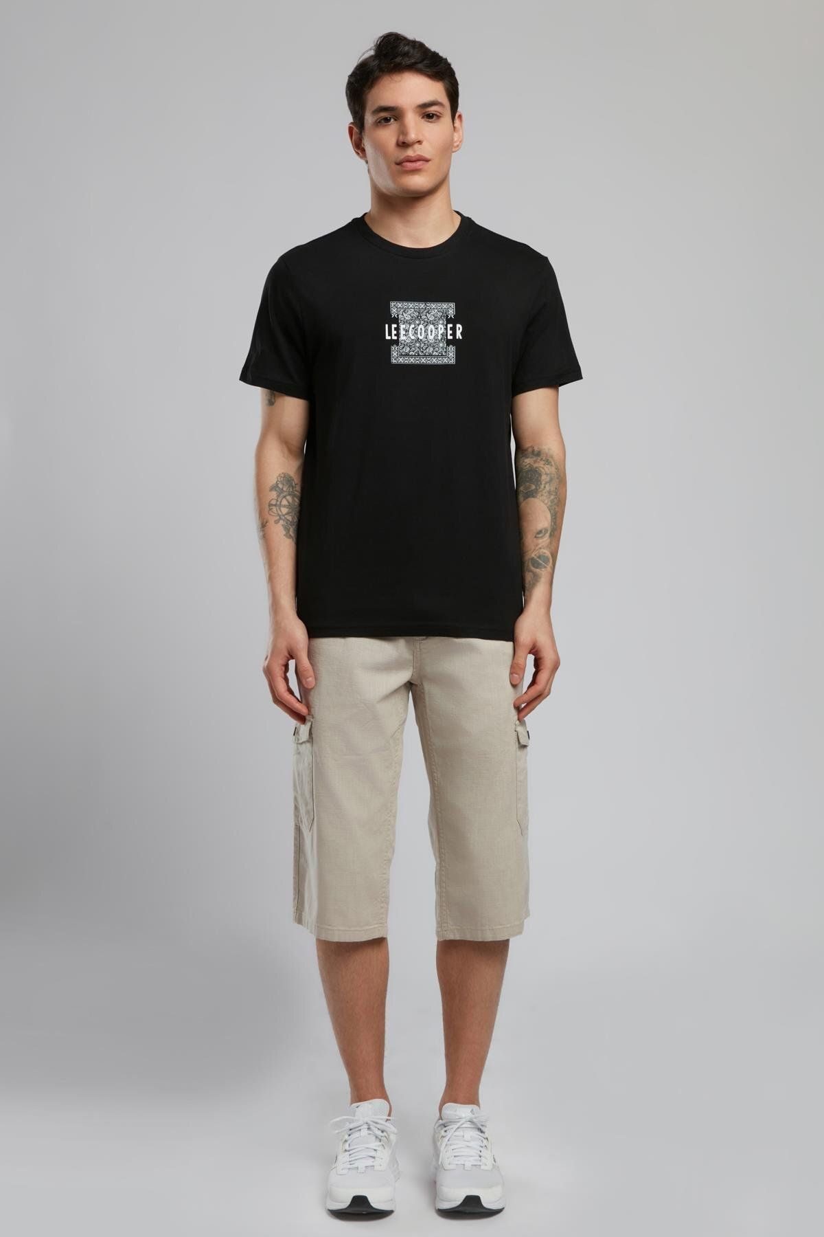 Lee Cooper Man 1 Long Erkek Dokuma Bermuda Bej