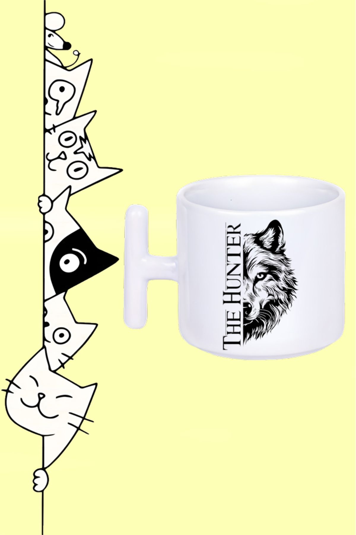 Olympus plus THE HUNTER WOLF AVCI KURT TASARIM BASKILI T SAP KUPA BARDAK
