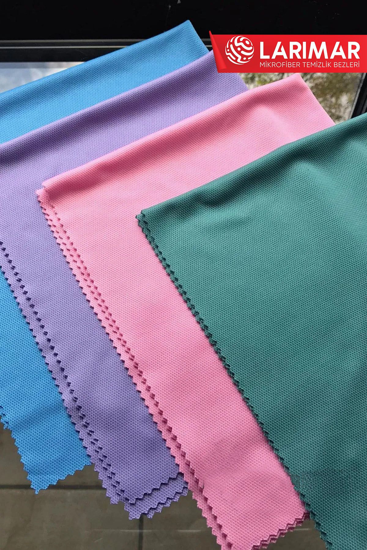 Larimar İz Yok! Leke Yok! 20 Adet Kurulama Gerektirmeyen Sihirli Mikrofiber Cam Ve Ayna Bezi Renkli 40x40 Cm