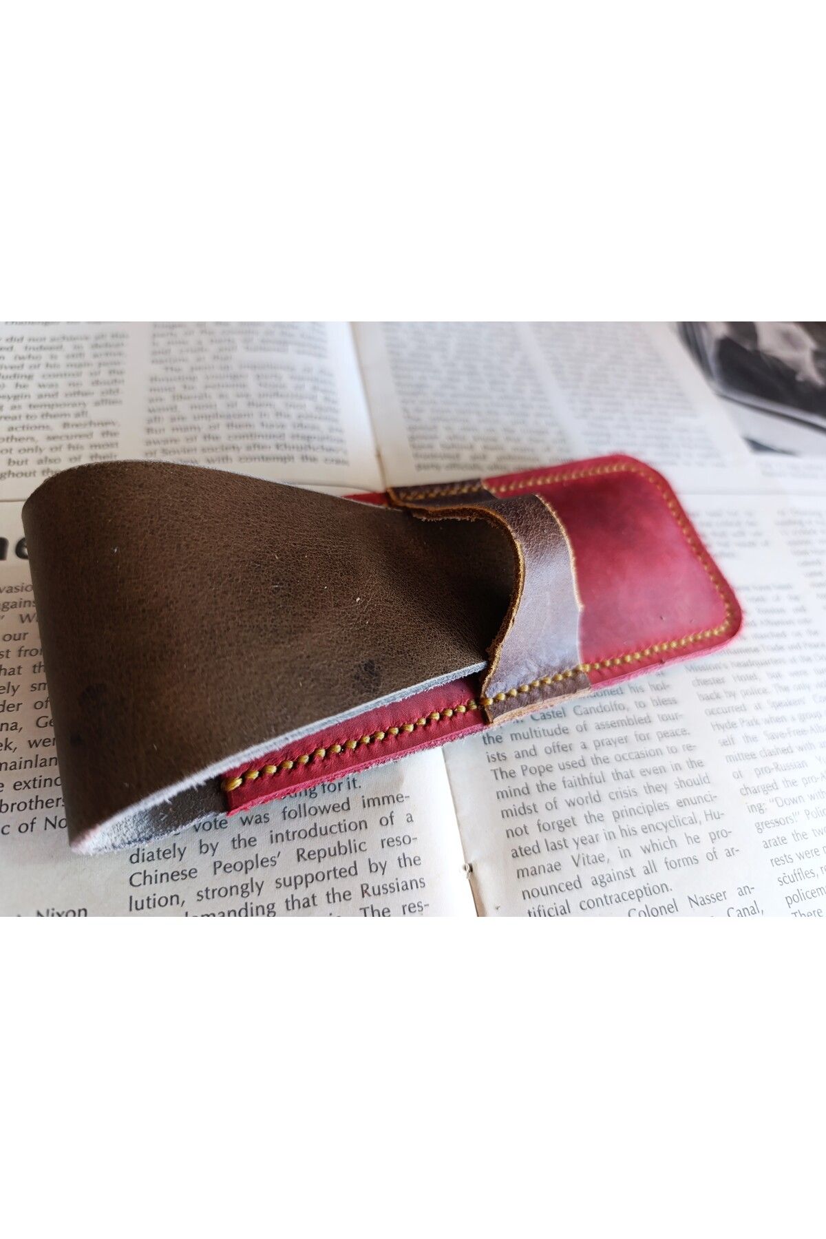 Mahfuz Crazy Hors Hakiki Deri El Emeği Özel Kalemleriniz Için Kalemlik Kalem Kutu 27 cm 6 cm BBB7