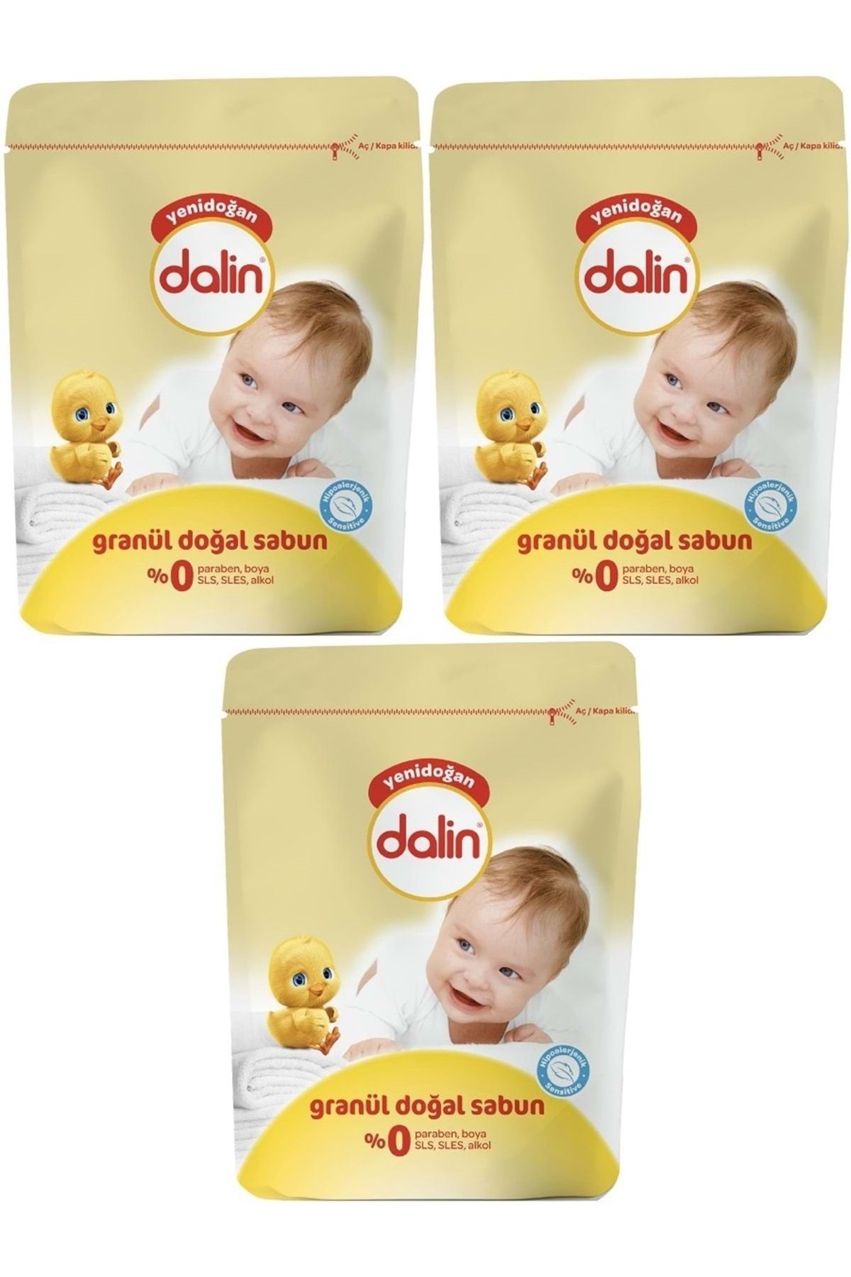 Dalin Granül Sabun Tozu 1000gr Klasik (DOĞAL SABUN) 3 Lü Set (60 YIKAMA)