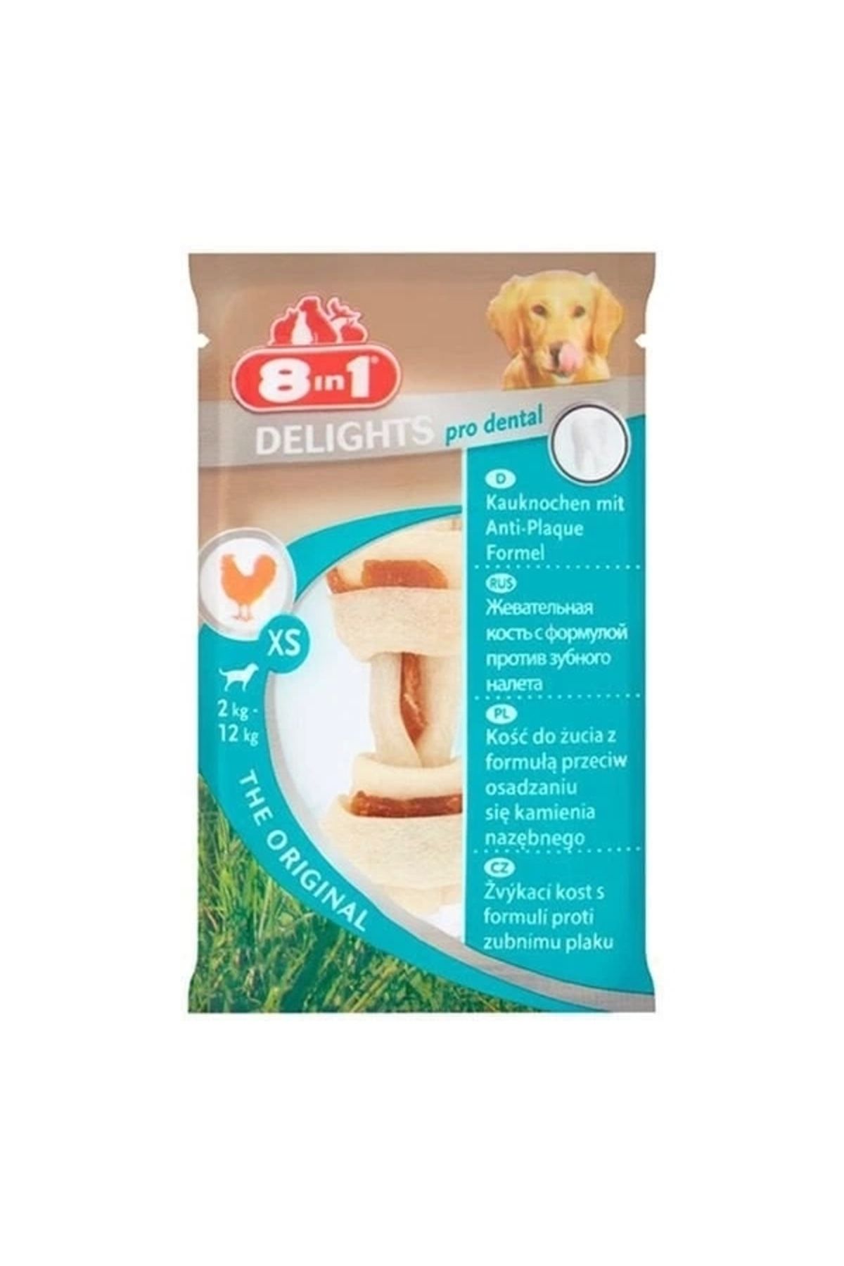 YNT İthalat 8in1 Delights Dental Köpek Kemik Ödülü Xsmall 12 Gr
