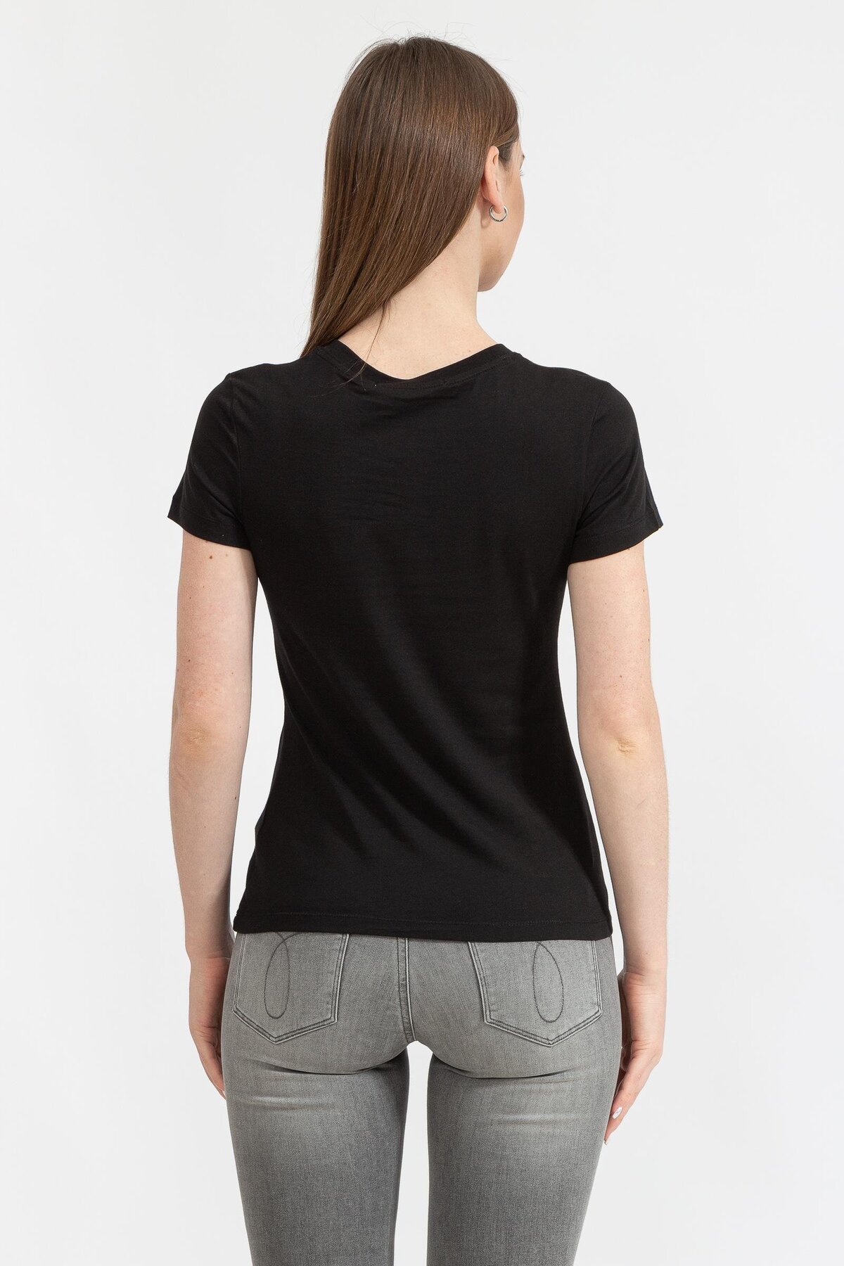 Calvin Klein Slim Fit Kadın T-Shirt Siyah görsel 7