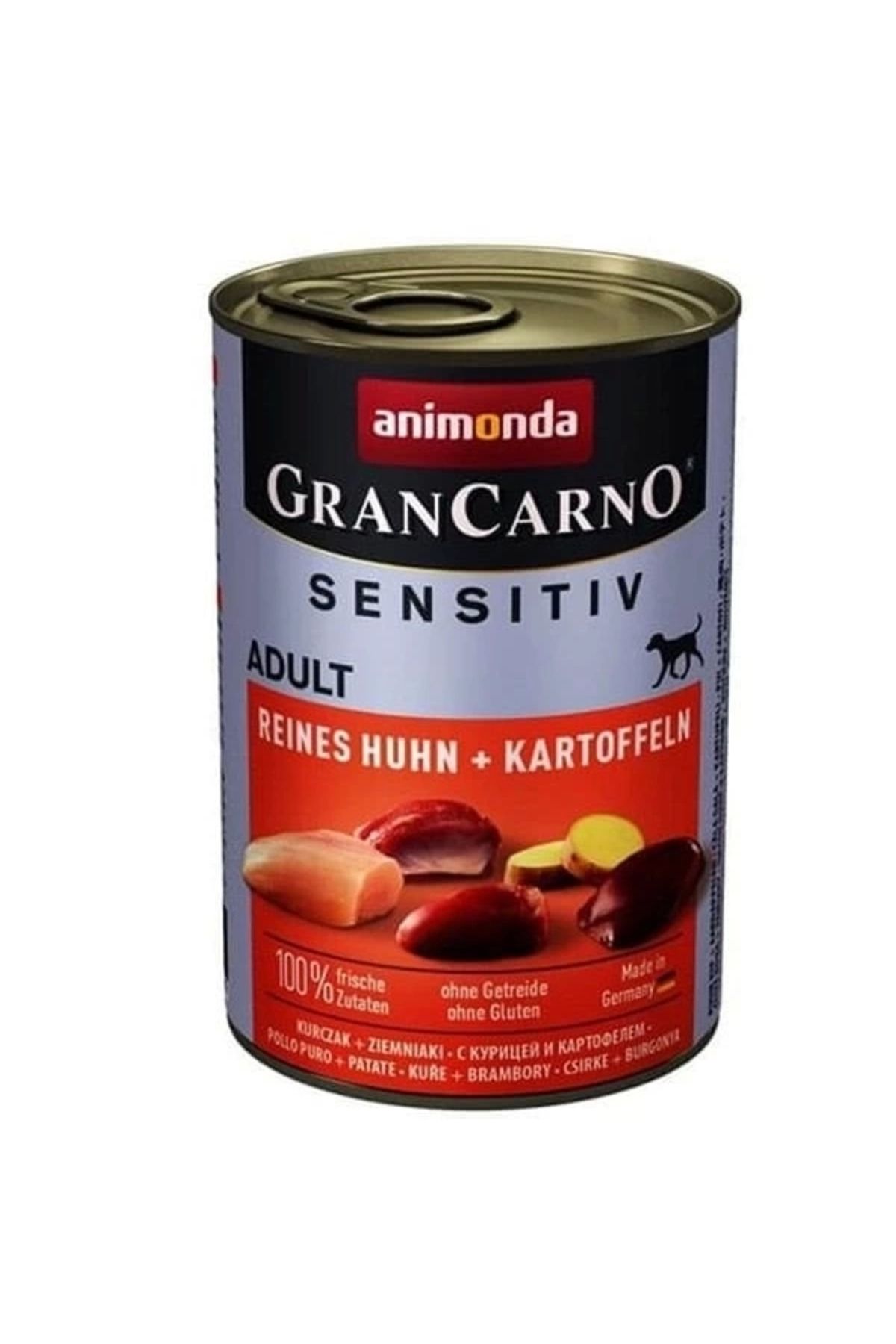 YNT İthalat Animonda Gran Carno Sensitive Tavuklu ve Patatesli Yetişkin Köpek Konservesi 400 Gr