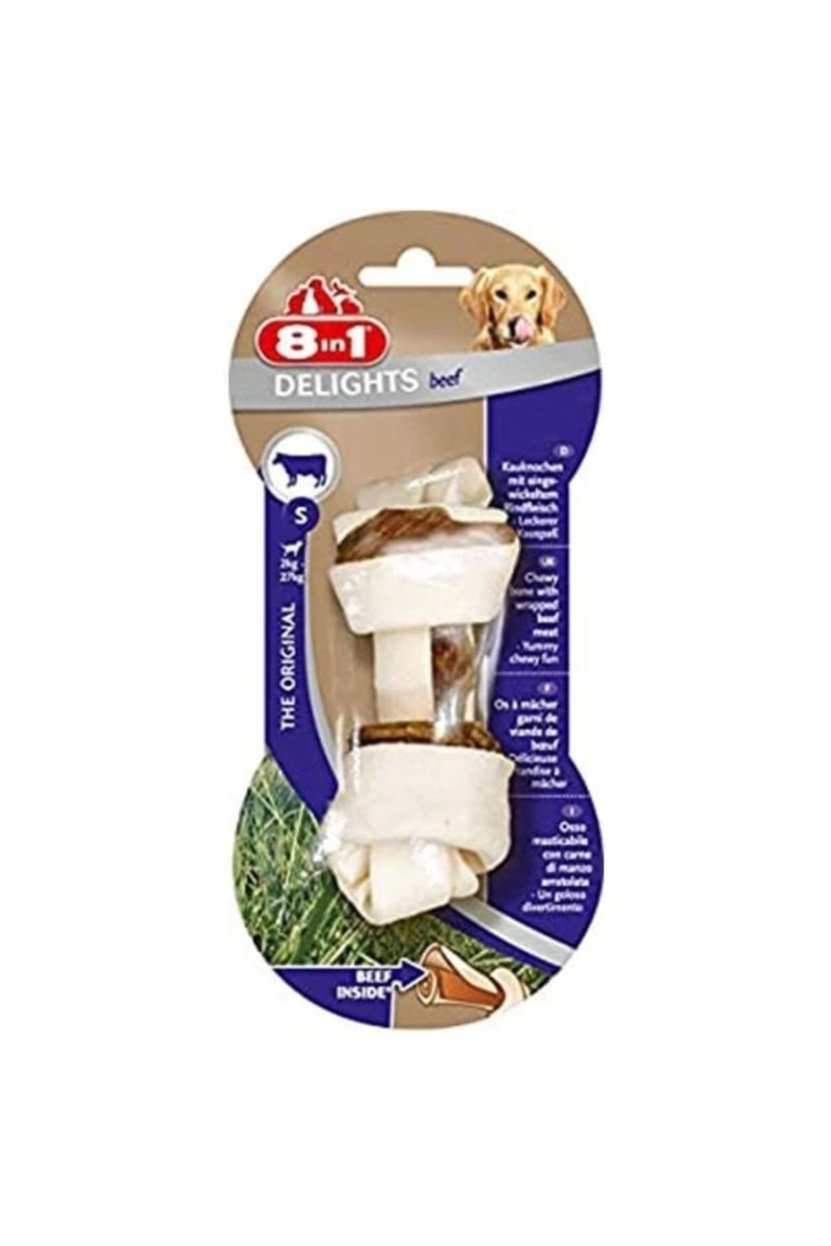 YNT İthalat 8in1 Delights Bones Biftekli Köpek Kemik Ödülü Small