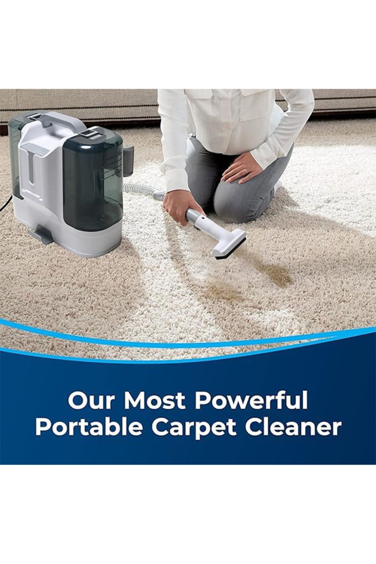 ET-LIFE-Carpet Cleaner, Wired Dry & Wet Cleaner with 6 Brushes, for Carpet/Car Seat/Sofa, 450W, K15 White 7