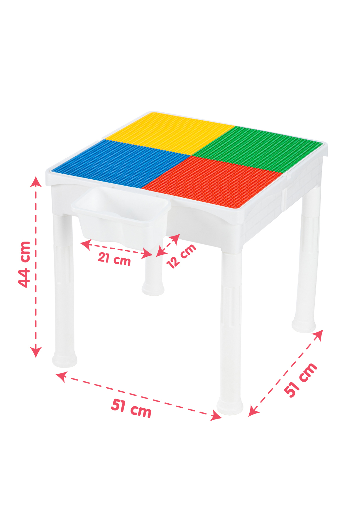 مگا اسباببازی ساخت میز فعالیت و مطالعه کلاسیک، سازگار با ۲ صندلی و ۲۵۰ قطعه بلوک