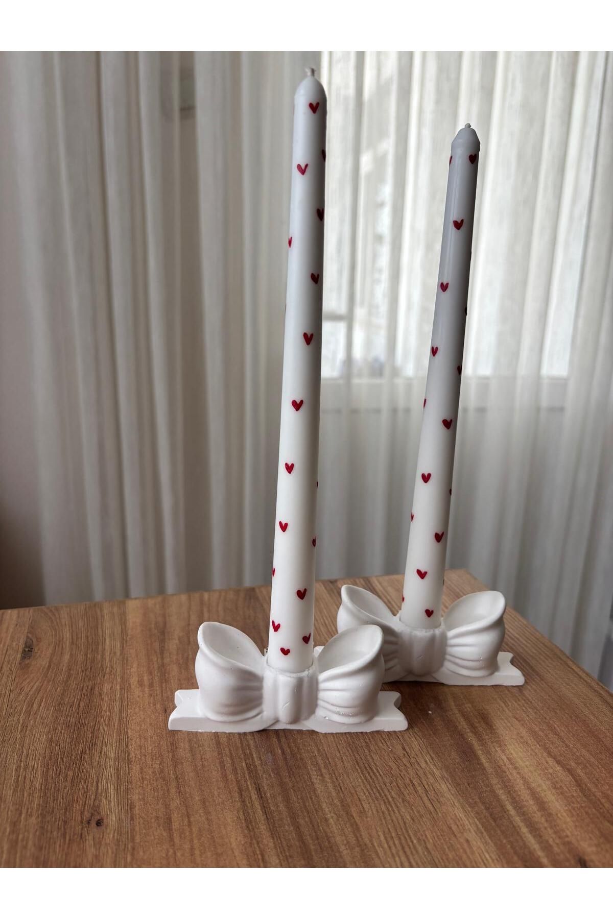 flame candle 2'Lİ SET , FİYONK ŞAMDAN VE KIRMIZI KALPLİ SOYA WAX ŞAMDAN MUM , AMBER KOKULU
