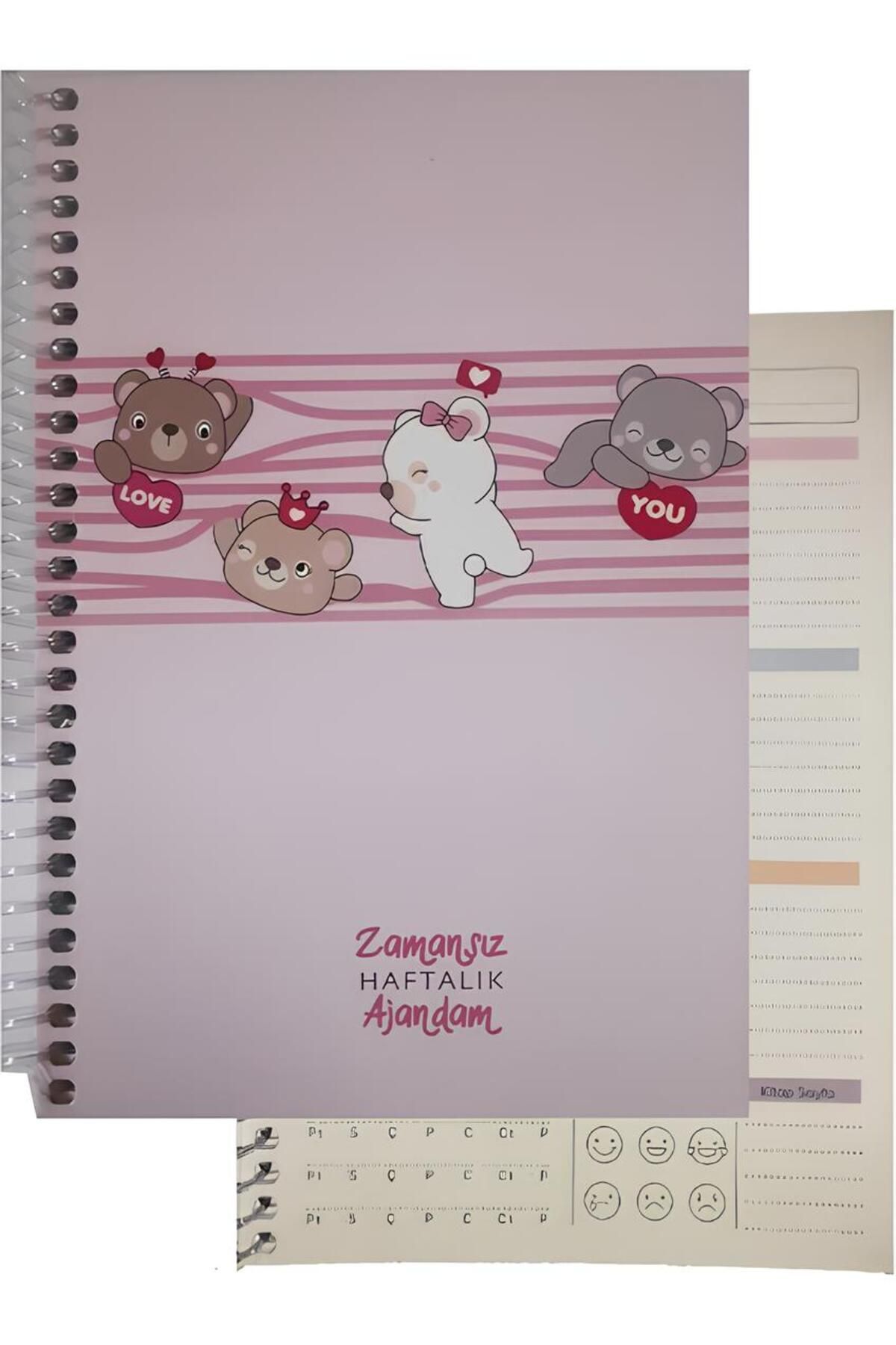 mcolor ZAMANSIZ AJANDA SPİRALLİ SERT KAPAK HAFTALIK DEFTER 17x24