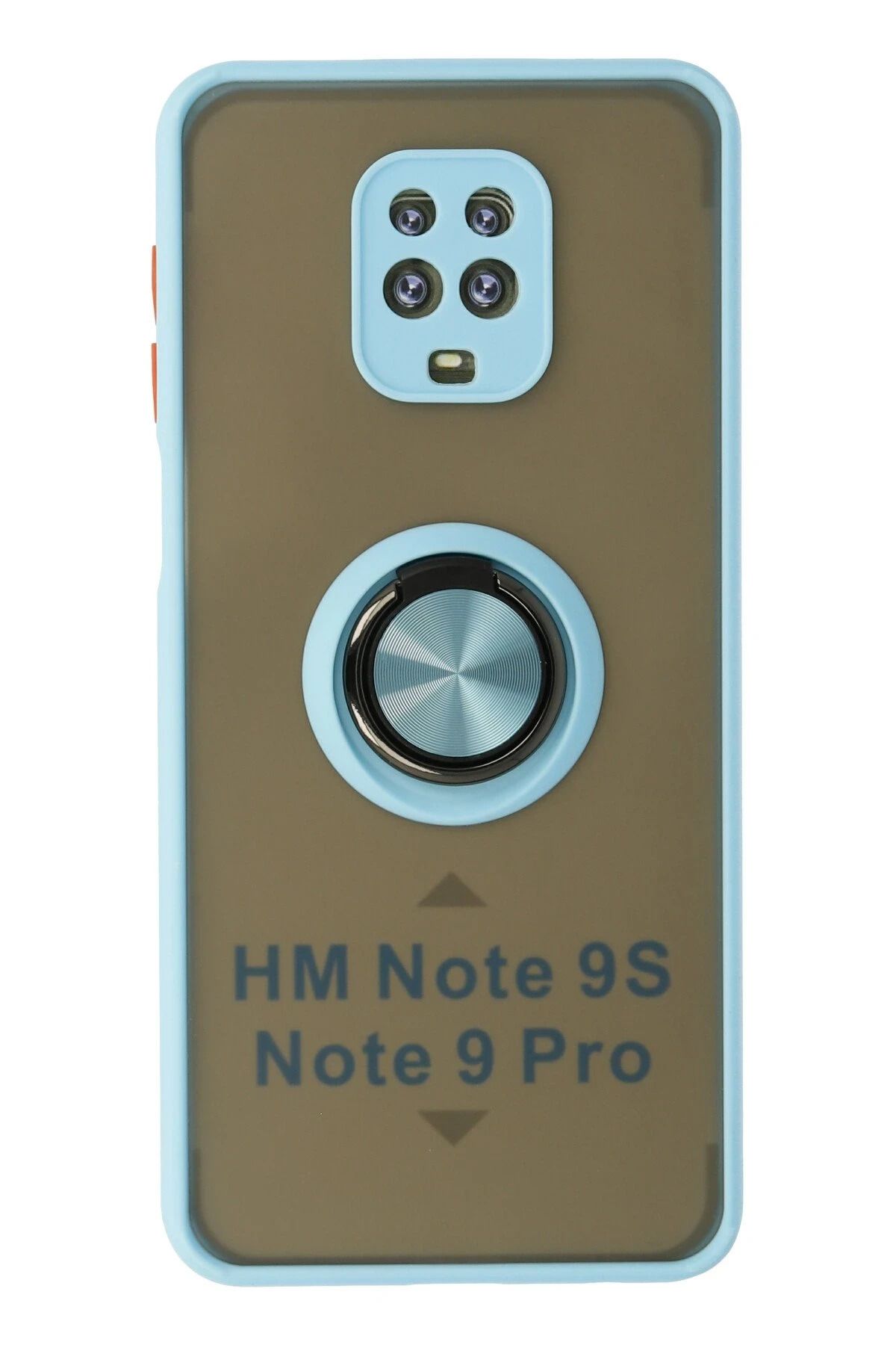NewFace Xiaomi Redmi Note 9 Pro Kılıf Montreal Yüzüklü Silikon Kapak - Buz Mavi BSTMY