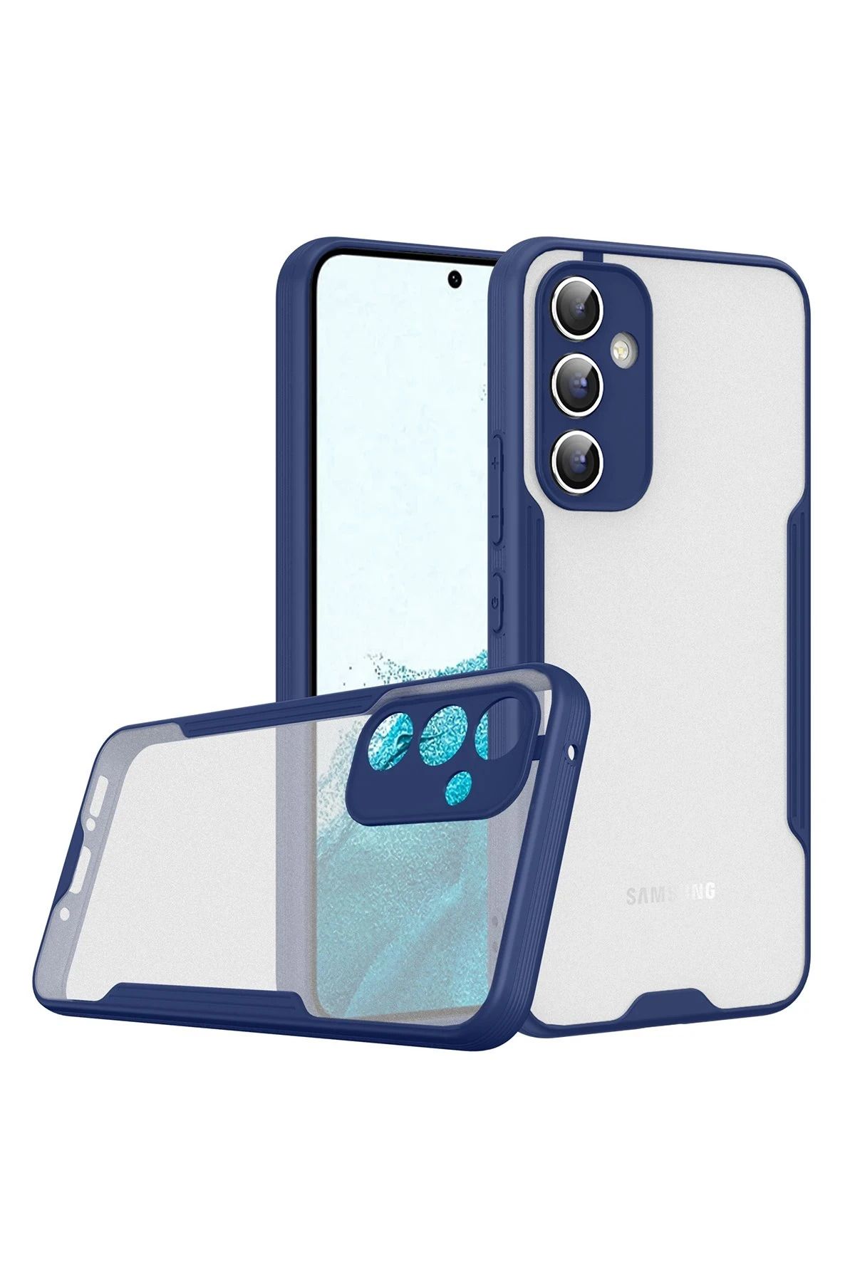 NewFace Samsung Galaxy A24 4G Kılıf Platin Silikon - Lacivert FERRG