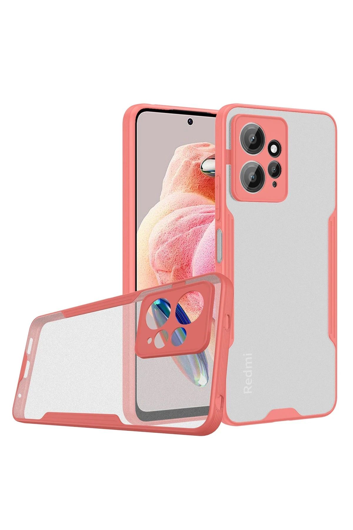 NewFace Xiaomi Redmi Note 12 4G Kılıf Platin Silikon - Pembe YNSMR