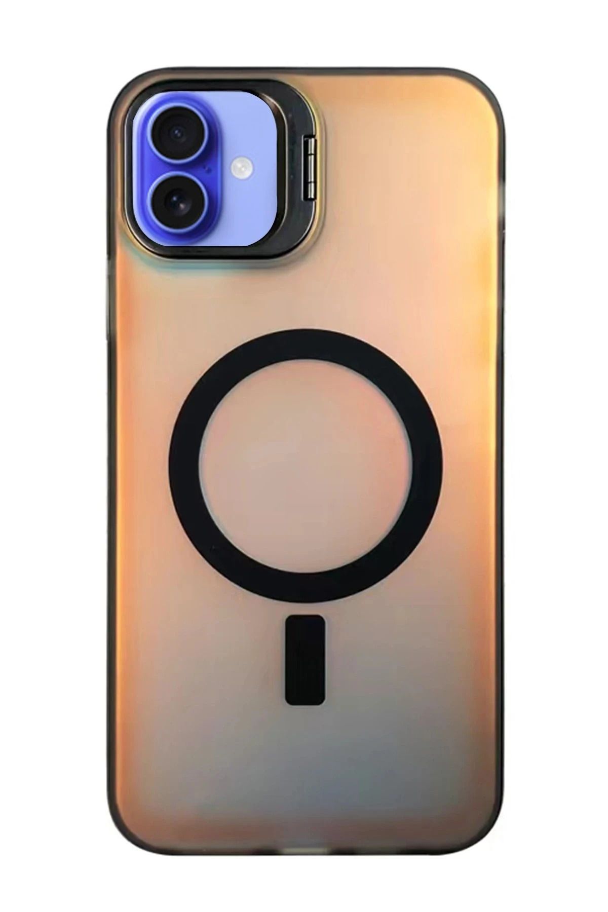 NewFace iPhone 16 Plus Kılıf Primera Magsafe Standlı Kapak - Siyah HNZRN