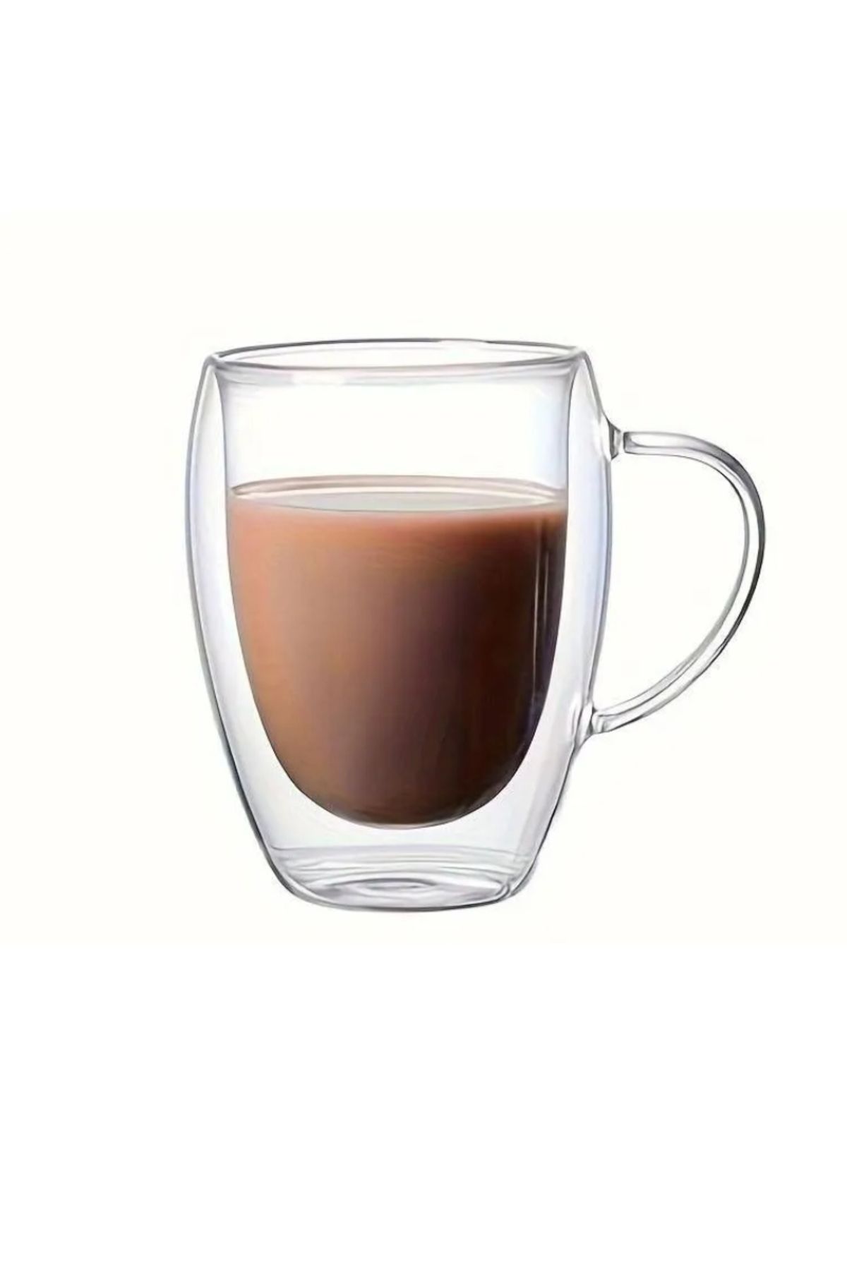 OEM Cana Pentru Cafea, Cu Pereti Dubli, 350 Ml, Transparenta, Dimensiuni: 5 X 11.6 X 7.5 Cm - One Size
