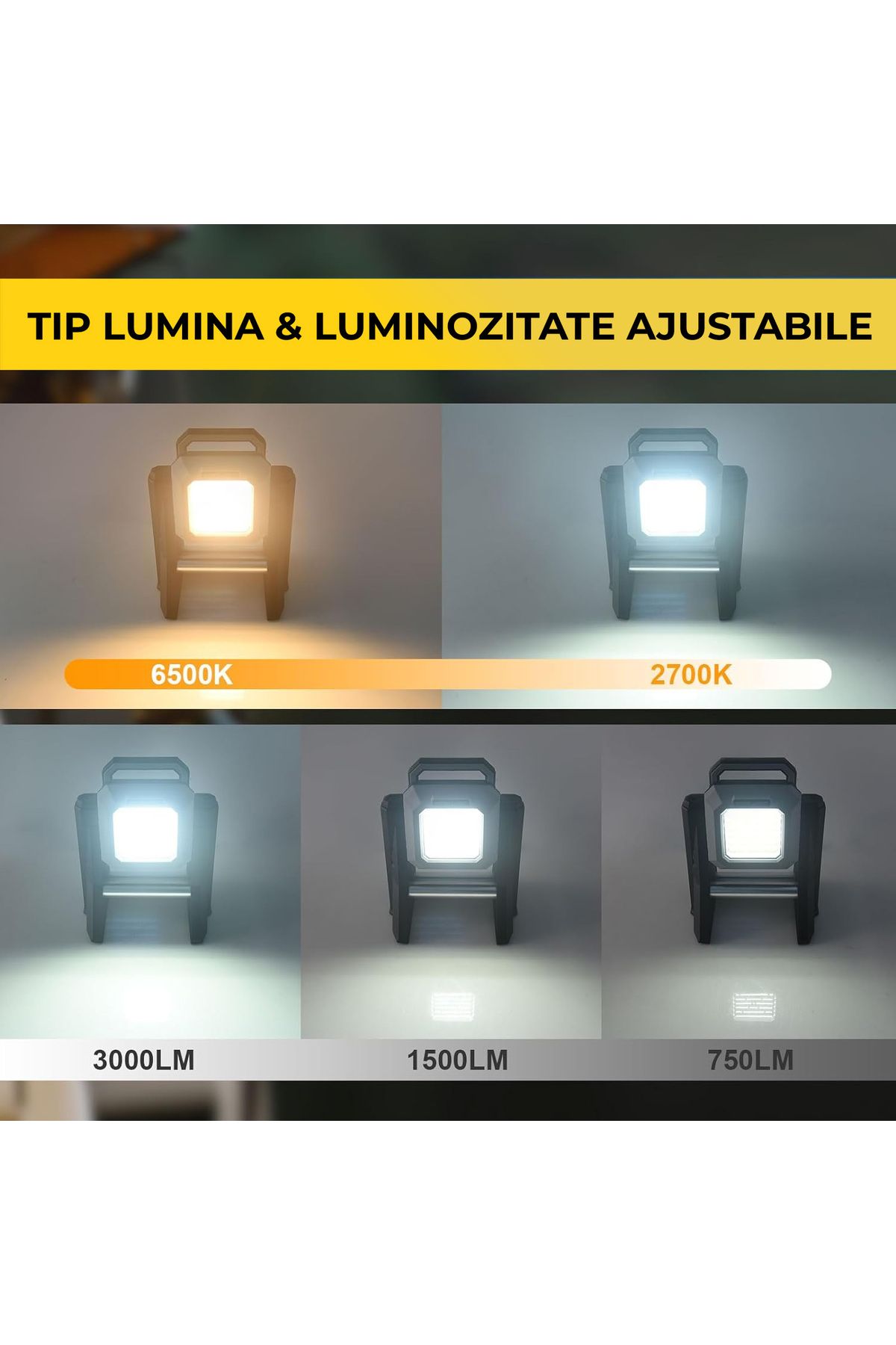 CLASSLIGHTS-Height Adjustable Work Lamp, 10,000mah Battery, External Battery Function, 6