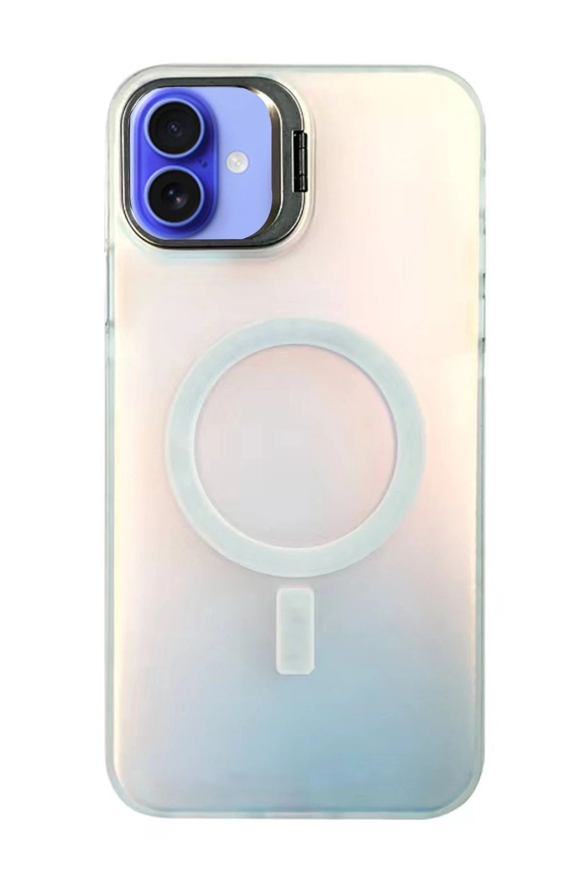 NewFace iPhone 16 Plus Kılıf Primera Magsafe Standlı Kapak - Beyaz HNZRN