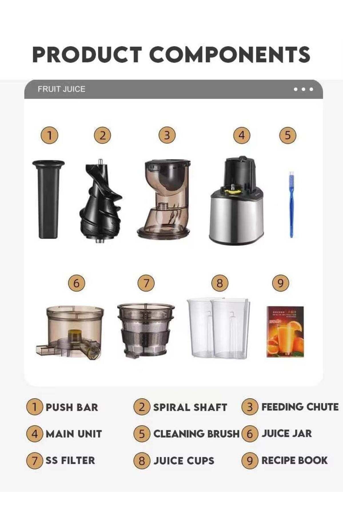 FlashHawk-Slow Masticating Juicer, Slow juicer, Fruit/Vegetable Juicer, Cold Press Juicer with High Output 6